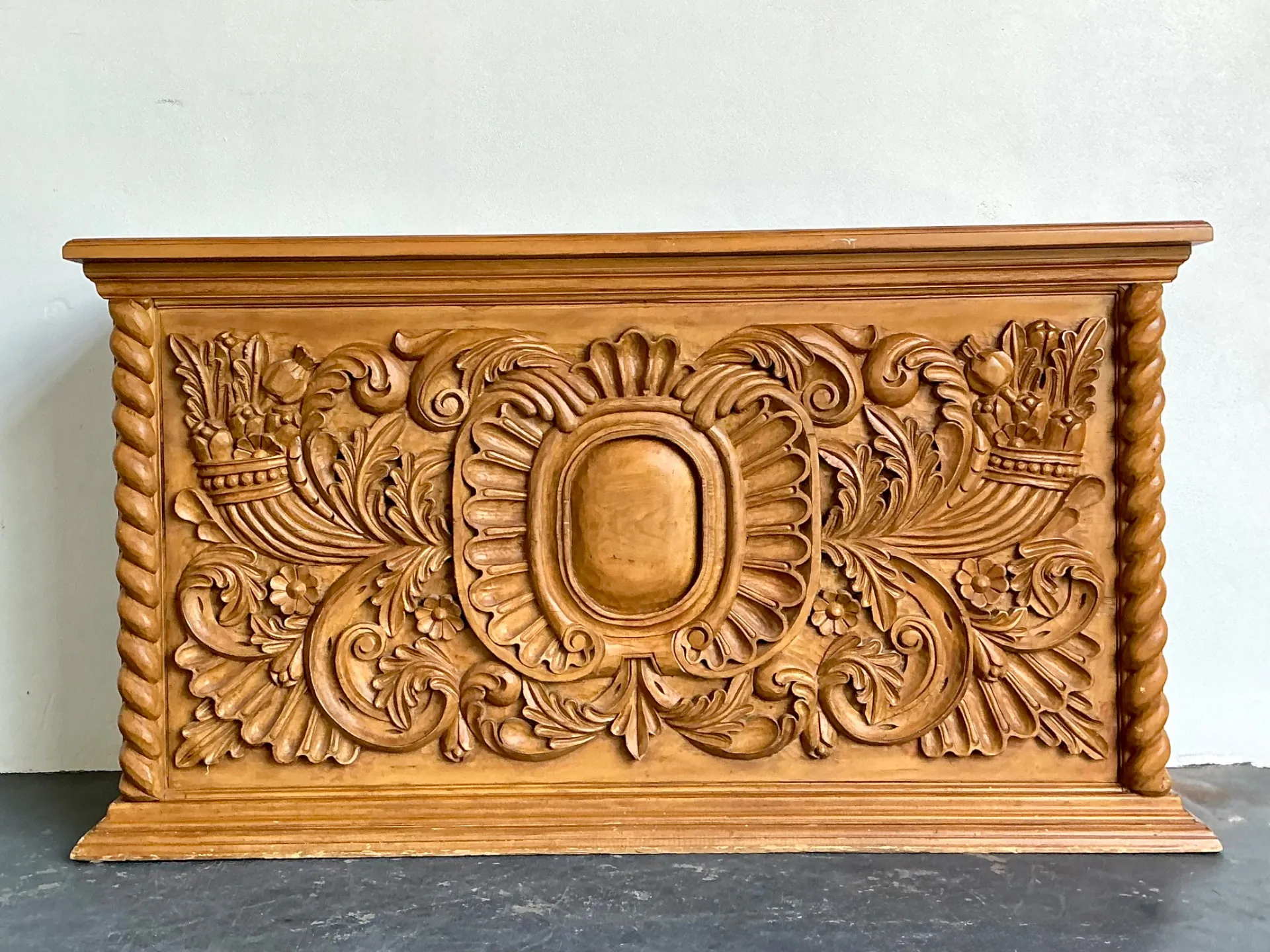 Vintage Ornate Wood Carved Dry Bar — additional photo 2