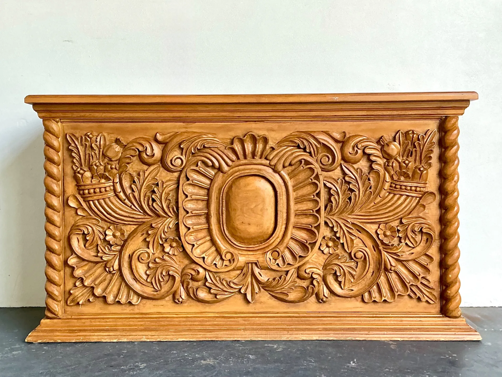 Vintage Ornate Wood Carved Dry Bar — additional photo 4