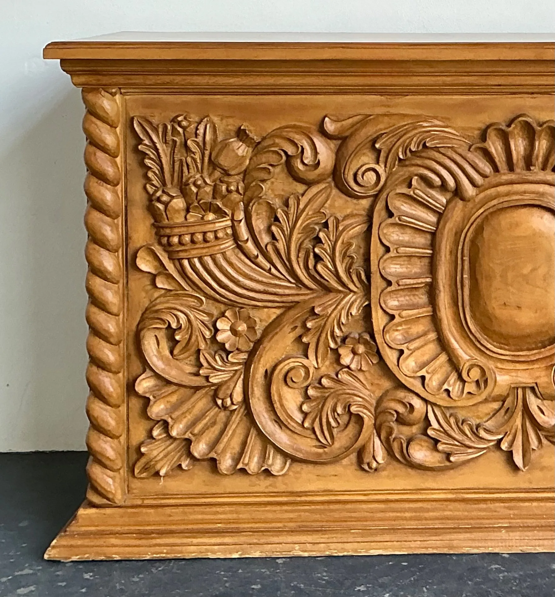 Vintage Ornate Wood Carved Dry Bar — additional photo 8