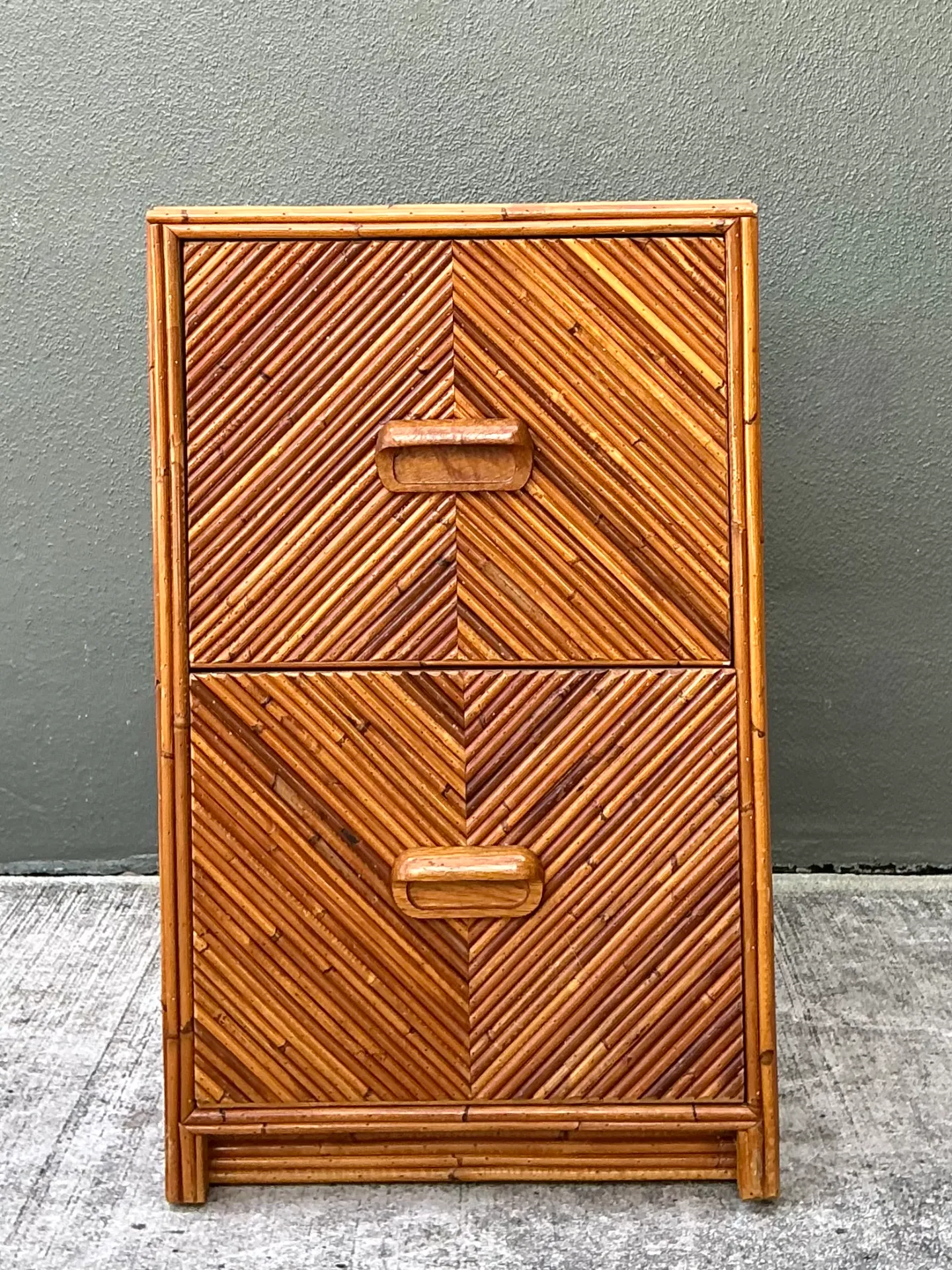 Vintage Pencil Reed Two-Drawer Filing Cabinet — additional photo 1