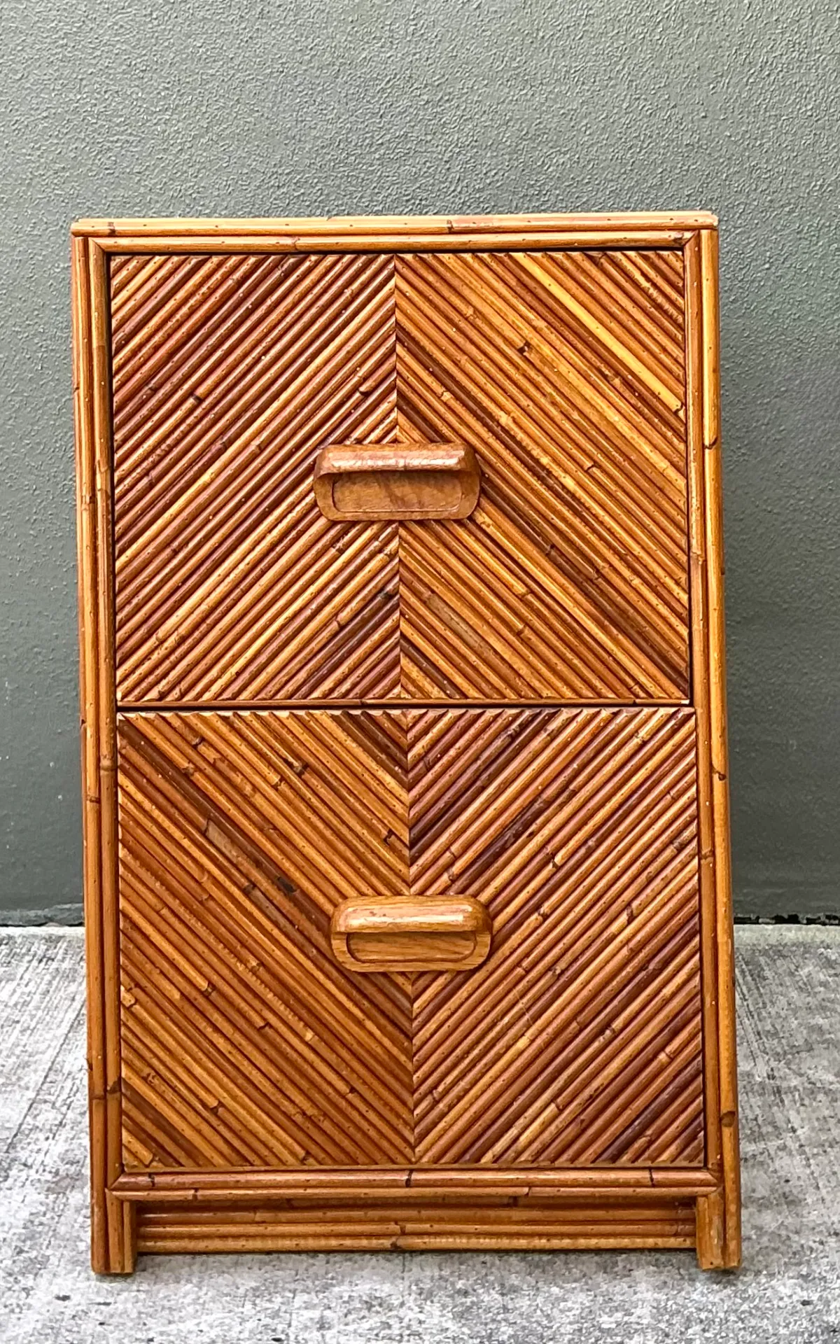 Vintage Pencil Reed Two-Drawer Filing Cabinet — additional photo 1