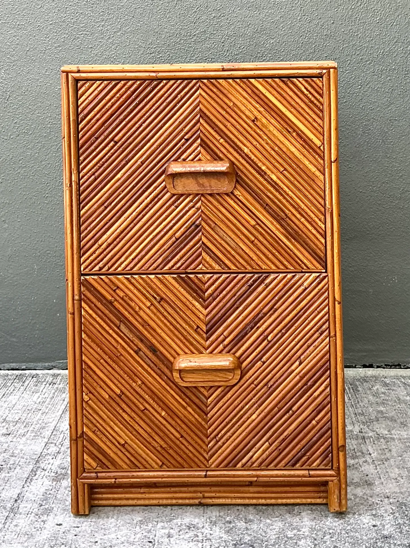 Vintage Pencil Reed Two-Drawer Filing Cabinet — additional photo 2