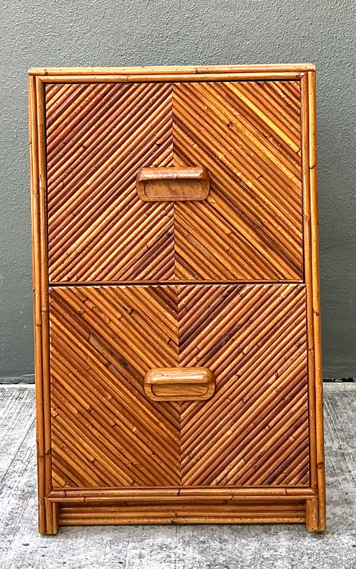 Vintage Pencil Reed Two-Drawer Filing Cabinet — additional photo 2