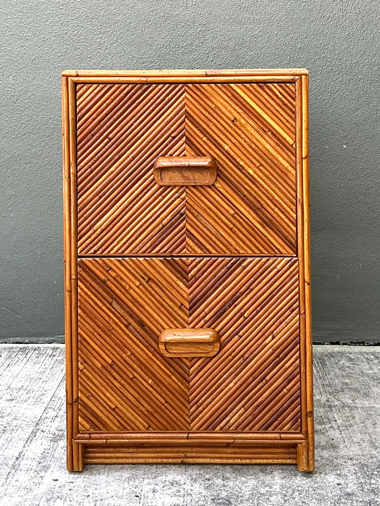 Vintage Pencil Reed Two-Drawer Filing Cabinet — additional photo 4