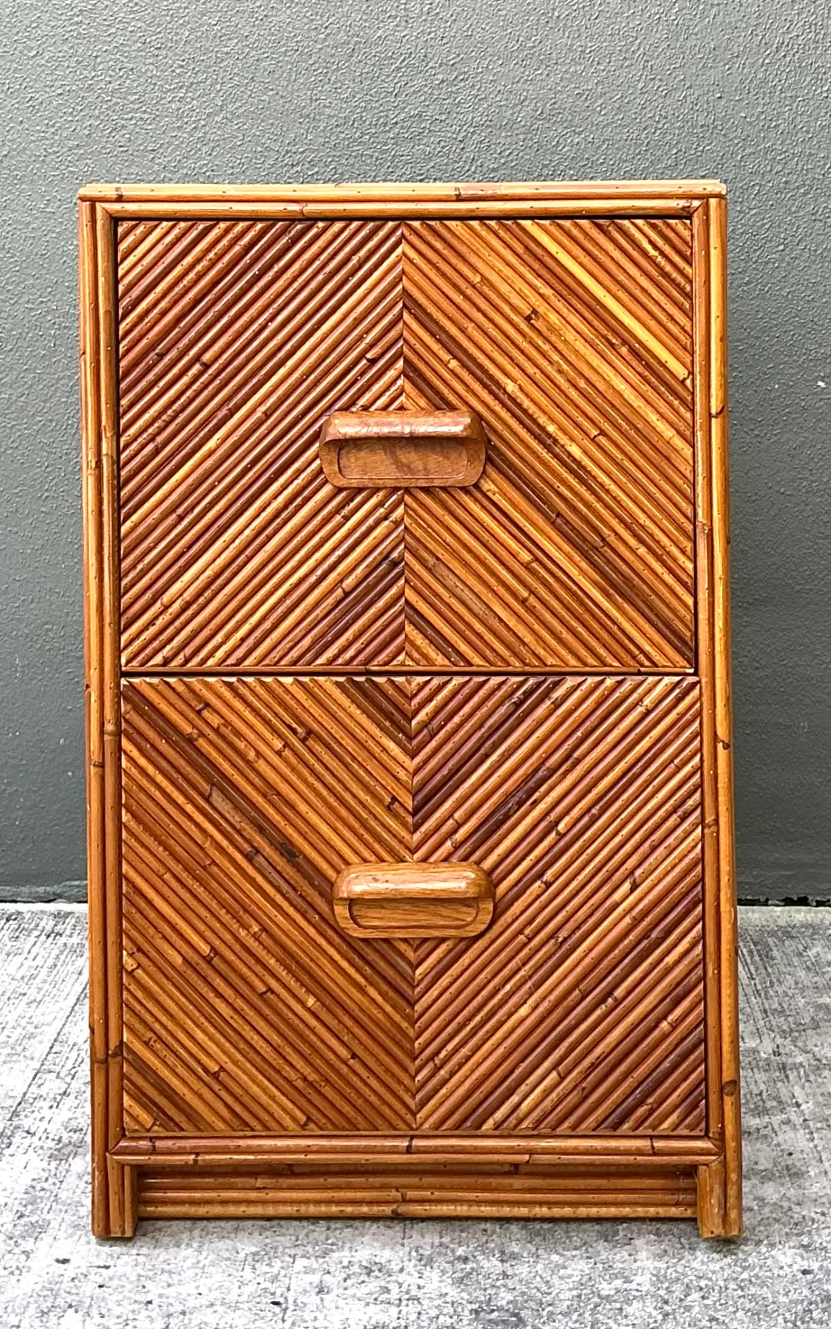 Vintage Pencil Reed Two-Drawer Filing Cabinet — additional photo 4