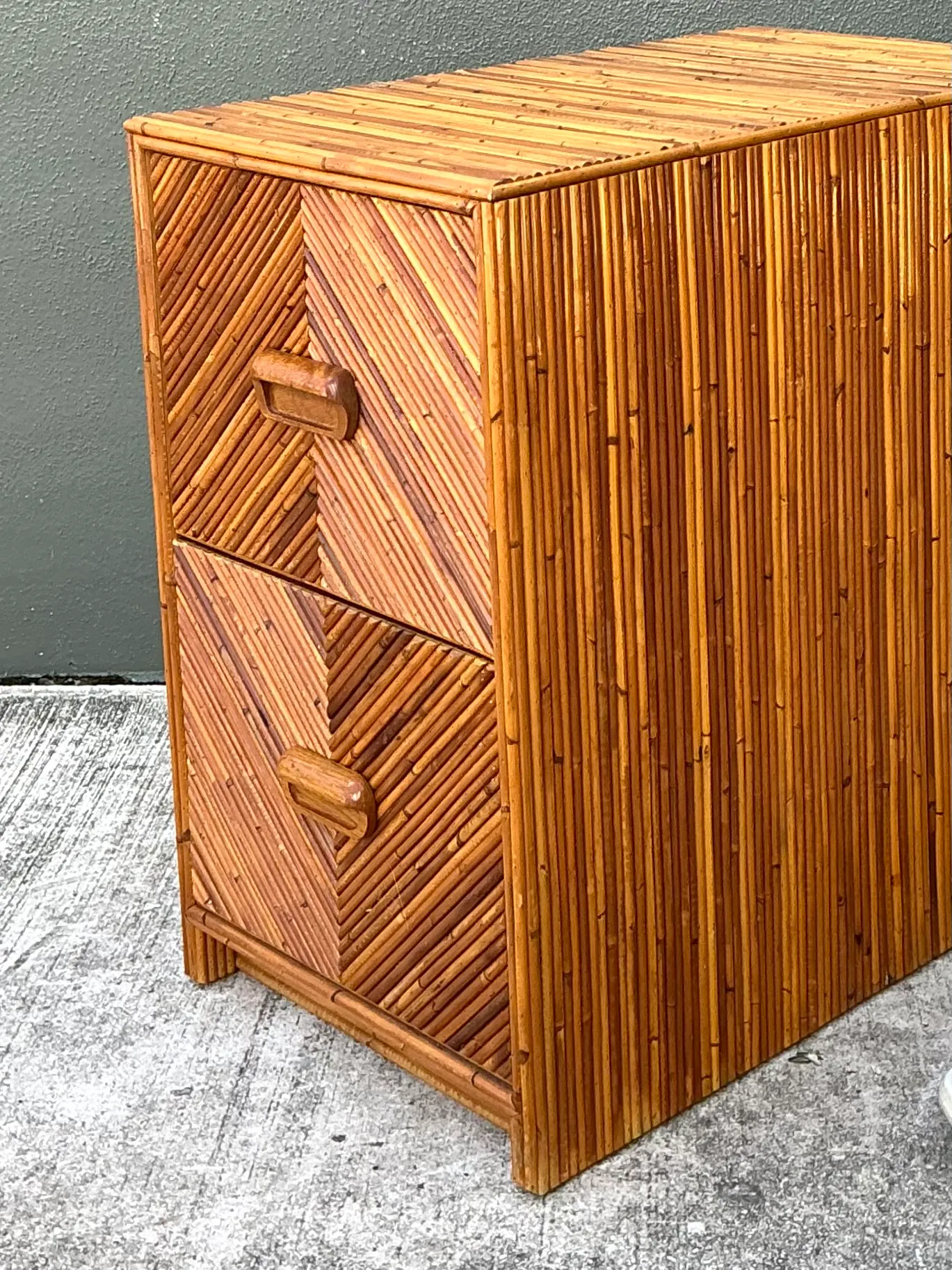 Vintage Pencil Reed Two-Drawer Filing Cabinet — additional photo 6