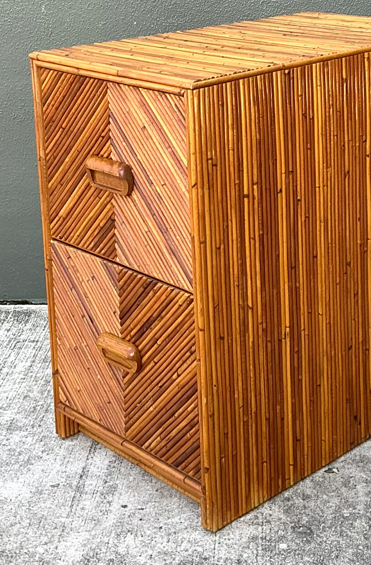 Vintage Pencil Reed Two-Drawer Filing Cabinet — additional photo 6