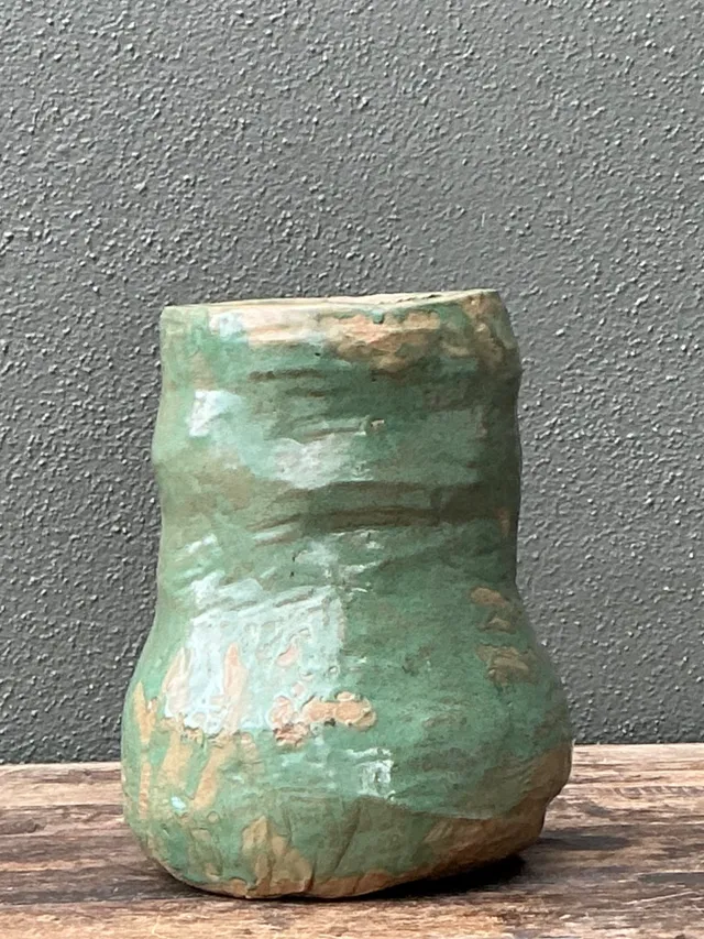 Vintage Green Glazed Ceramic Vase — additional photo 5