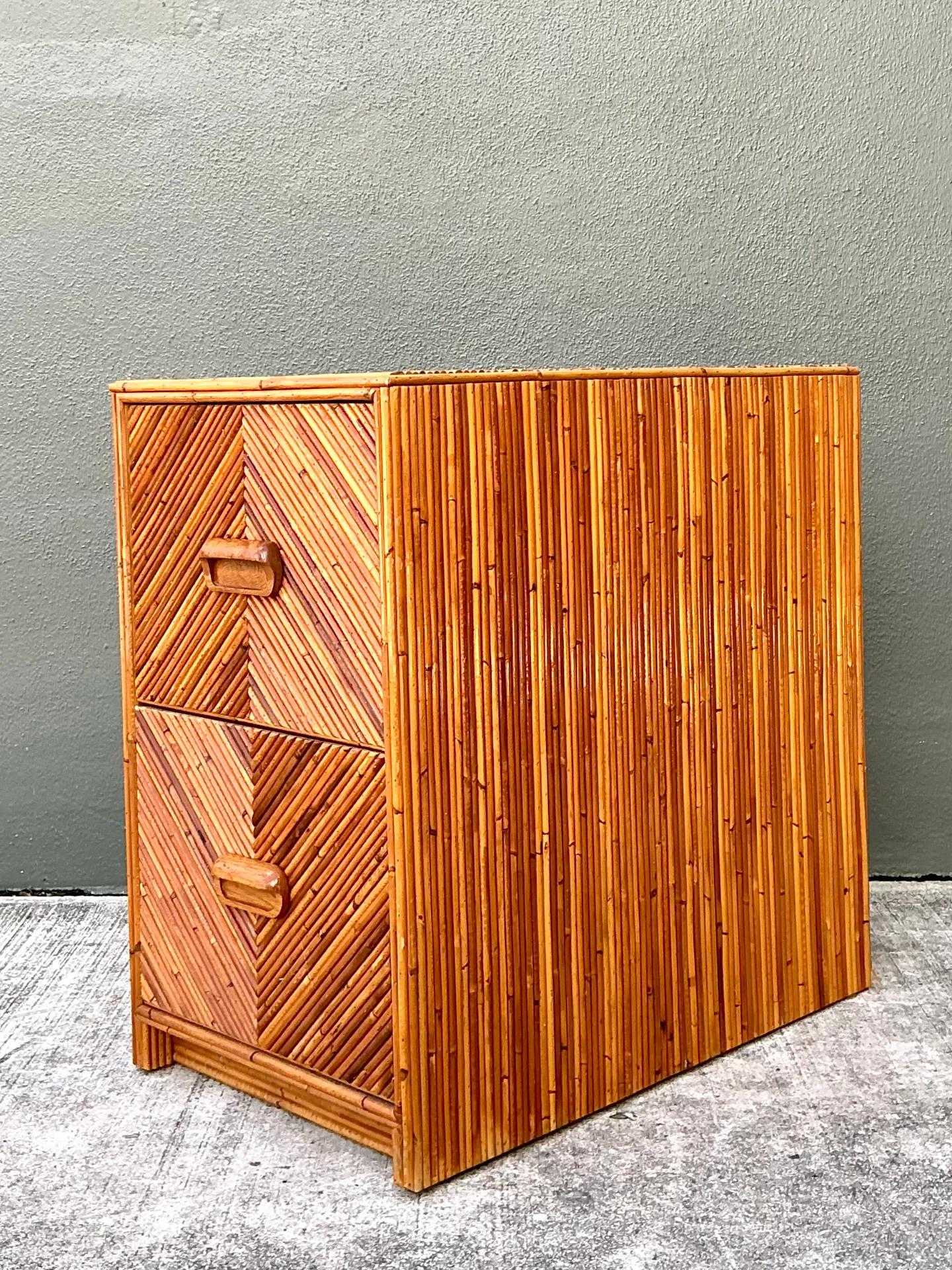 Vintage Pencil Reed Two-Drawer Filing Cabinet — additional photo 7