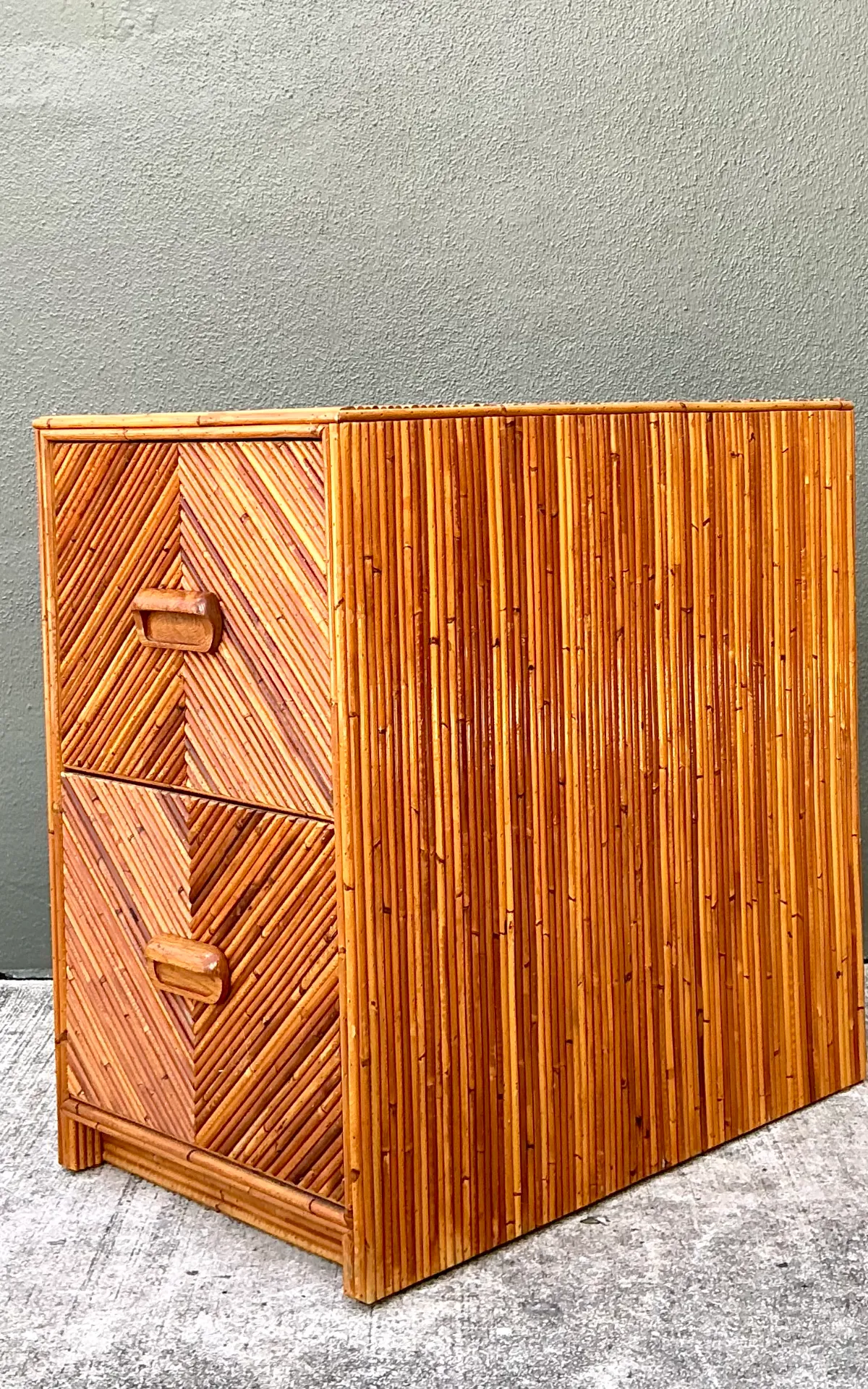 Vintage Pencil Reed Two-Drawer Filing Cabinet — additional photo 7