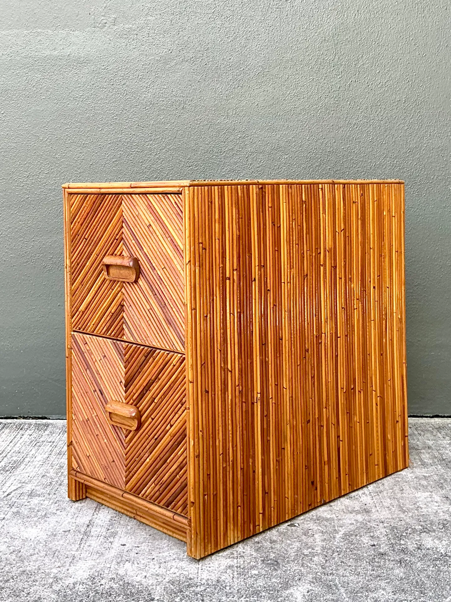 Vintage Pencil Reed Two-Drawer Filing Cabinet — additional photo 8