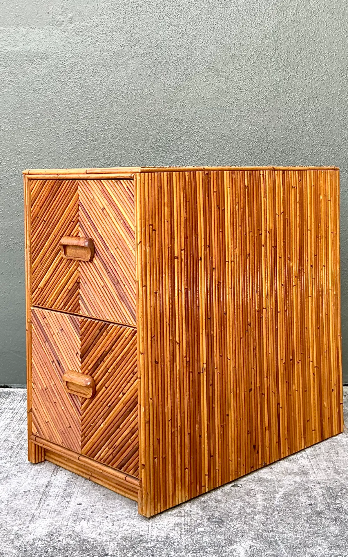Vintage Pencil Reed Two-Drawer Filing Cabinet — additional photo 8