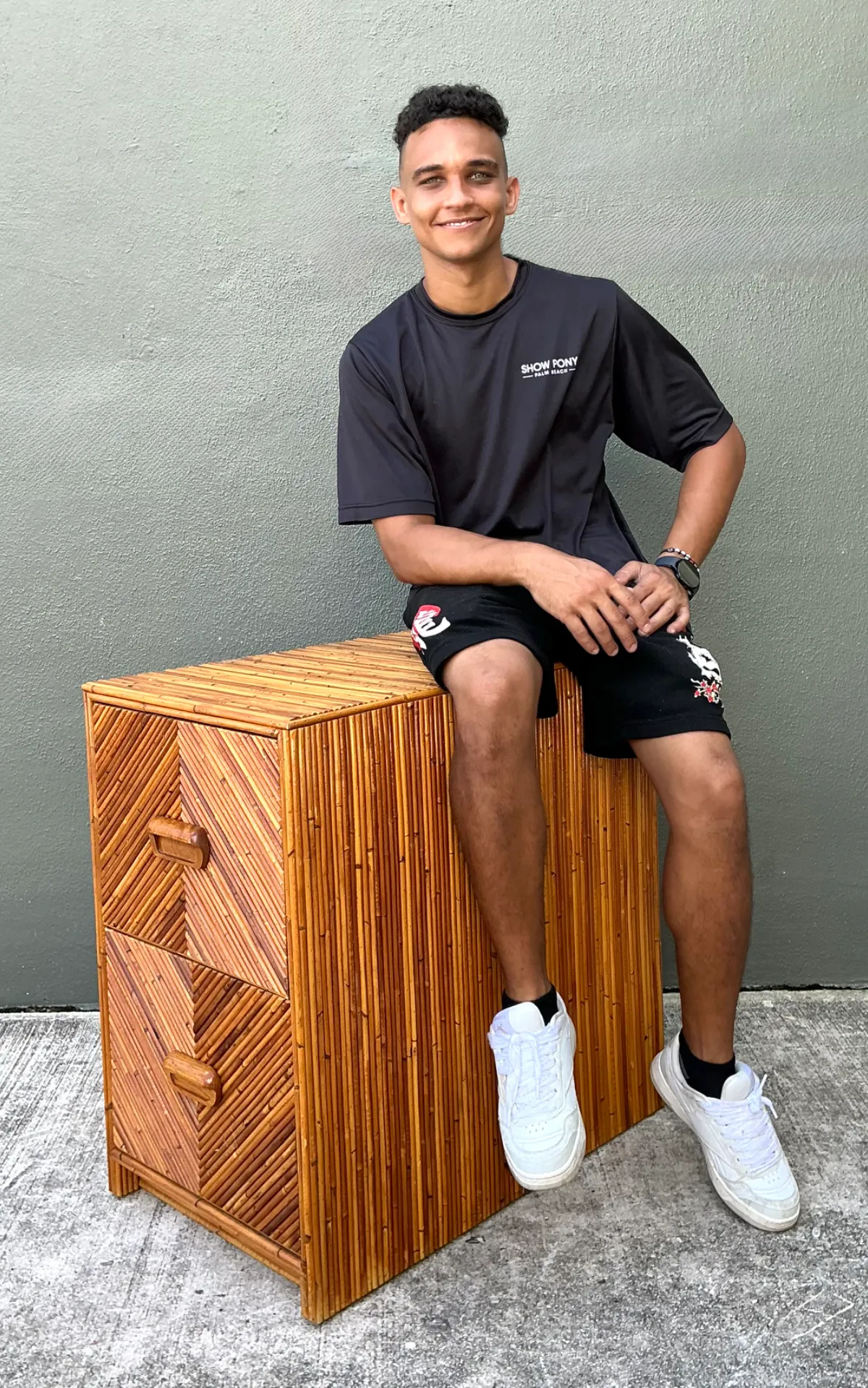 Vintage Pencil Reed Two-Drawer Filing Cabinet — additional photo 3