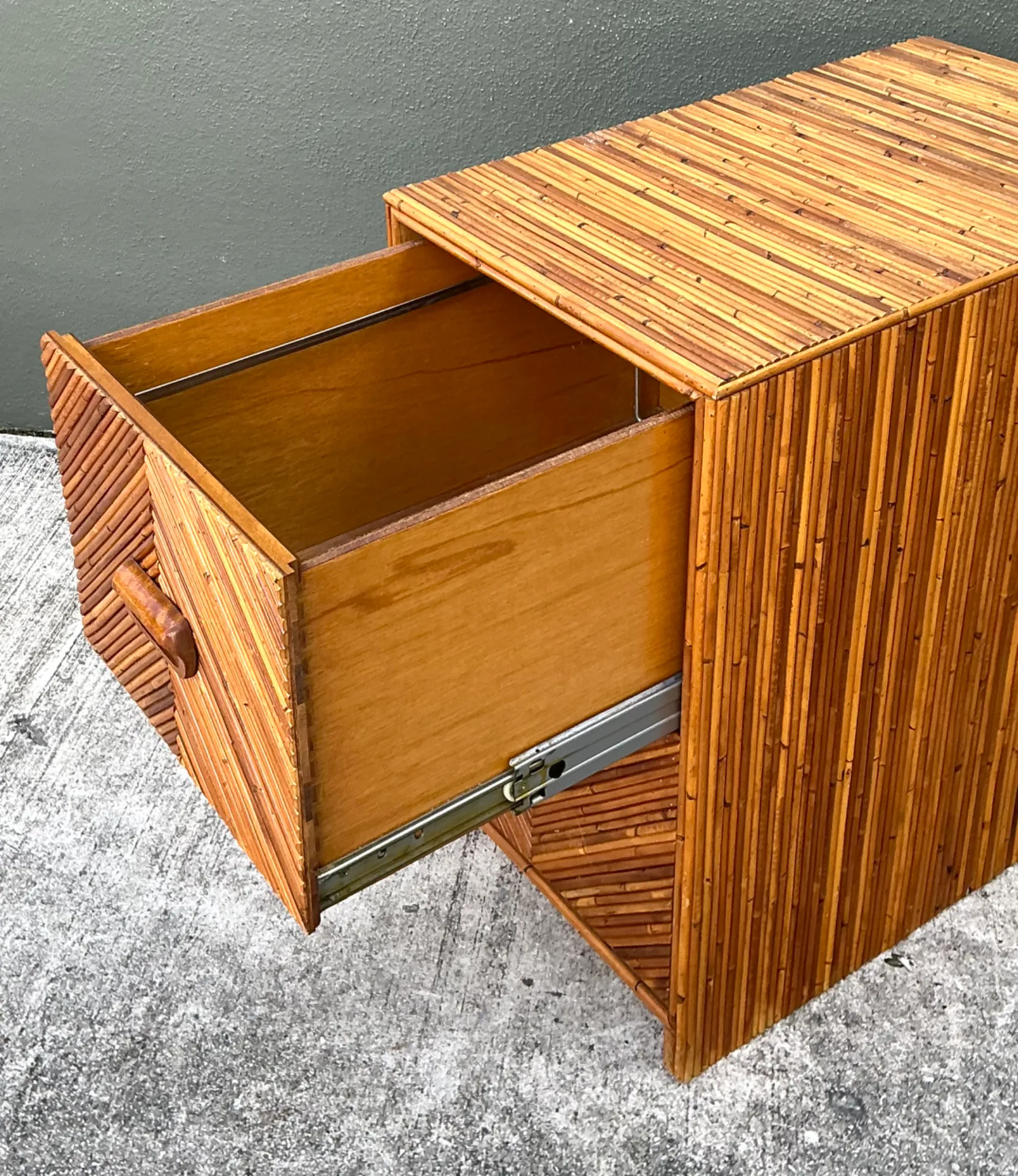 Vintage Pencil Reed Two-Drawer Filing Cabinet — additional photo 5