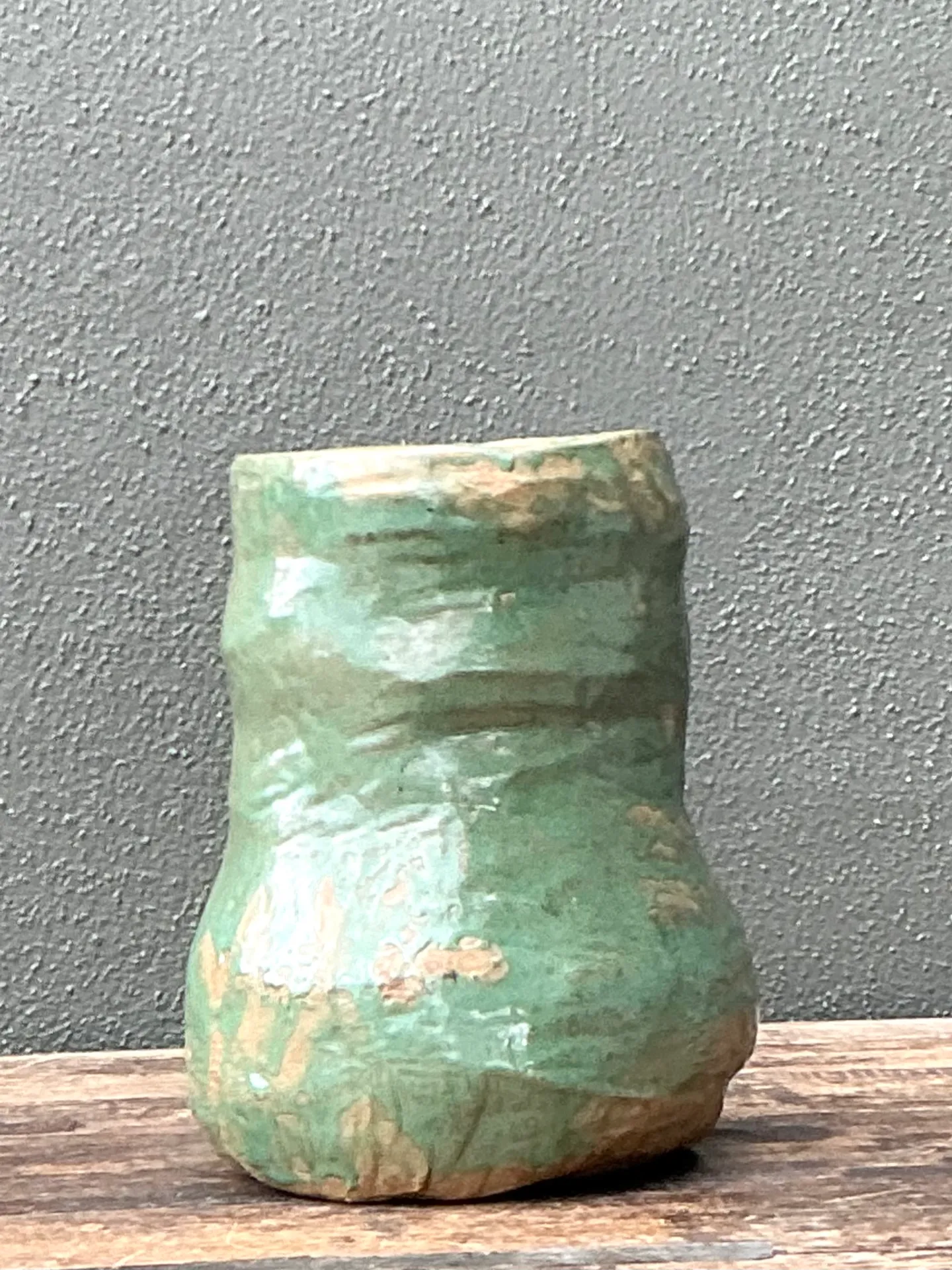 Vintage Green Glazed Ceramic Vase — additional photo 6