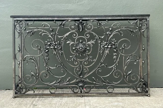 Vintage Wrought Iron Scroll Console Table — additional photo 6