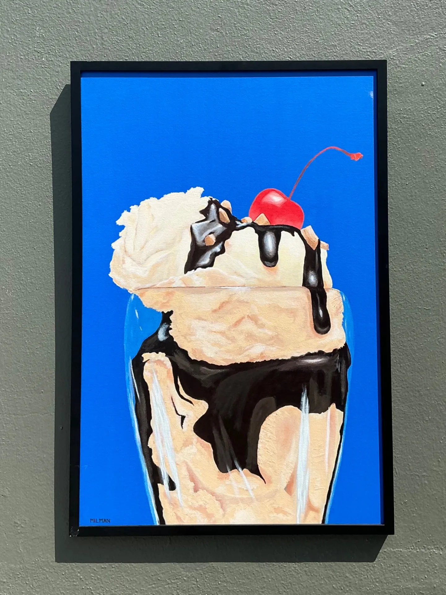 Vintage Original Ice Cream Sundae Oil Painting — additional photo 5