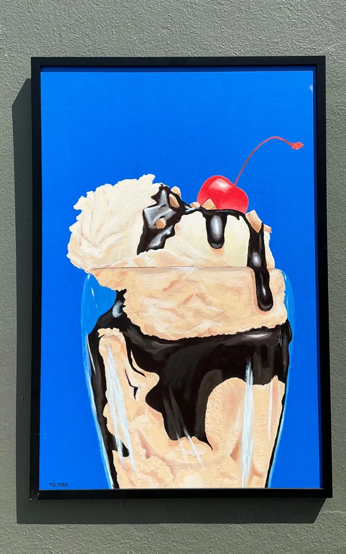 Vintage Original Ice Cream Sundae Oil Painting — additional photo 5