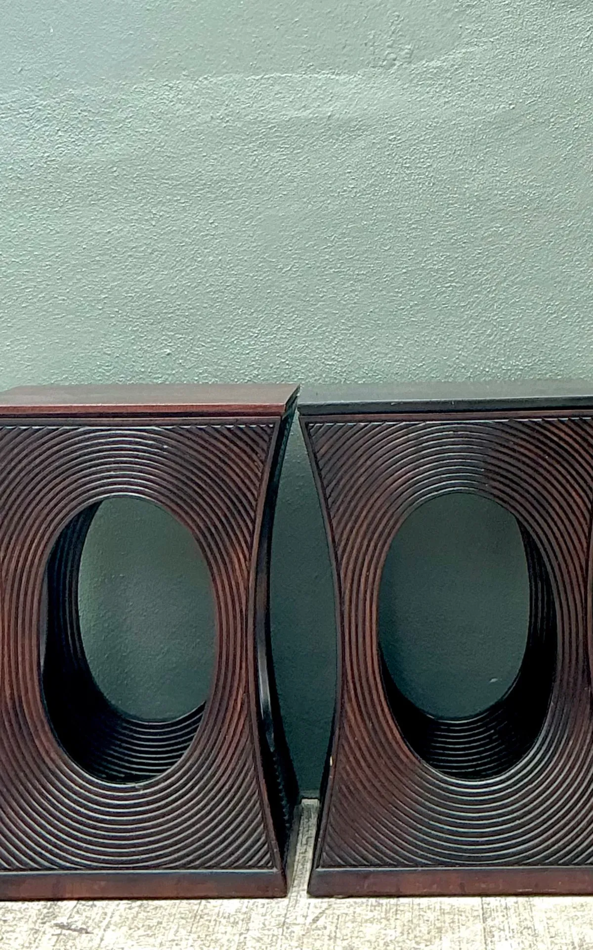 Vintage Pencil Reed Cutout Side Tables - A Pair — additional photo 6