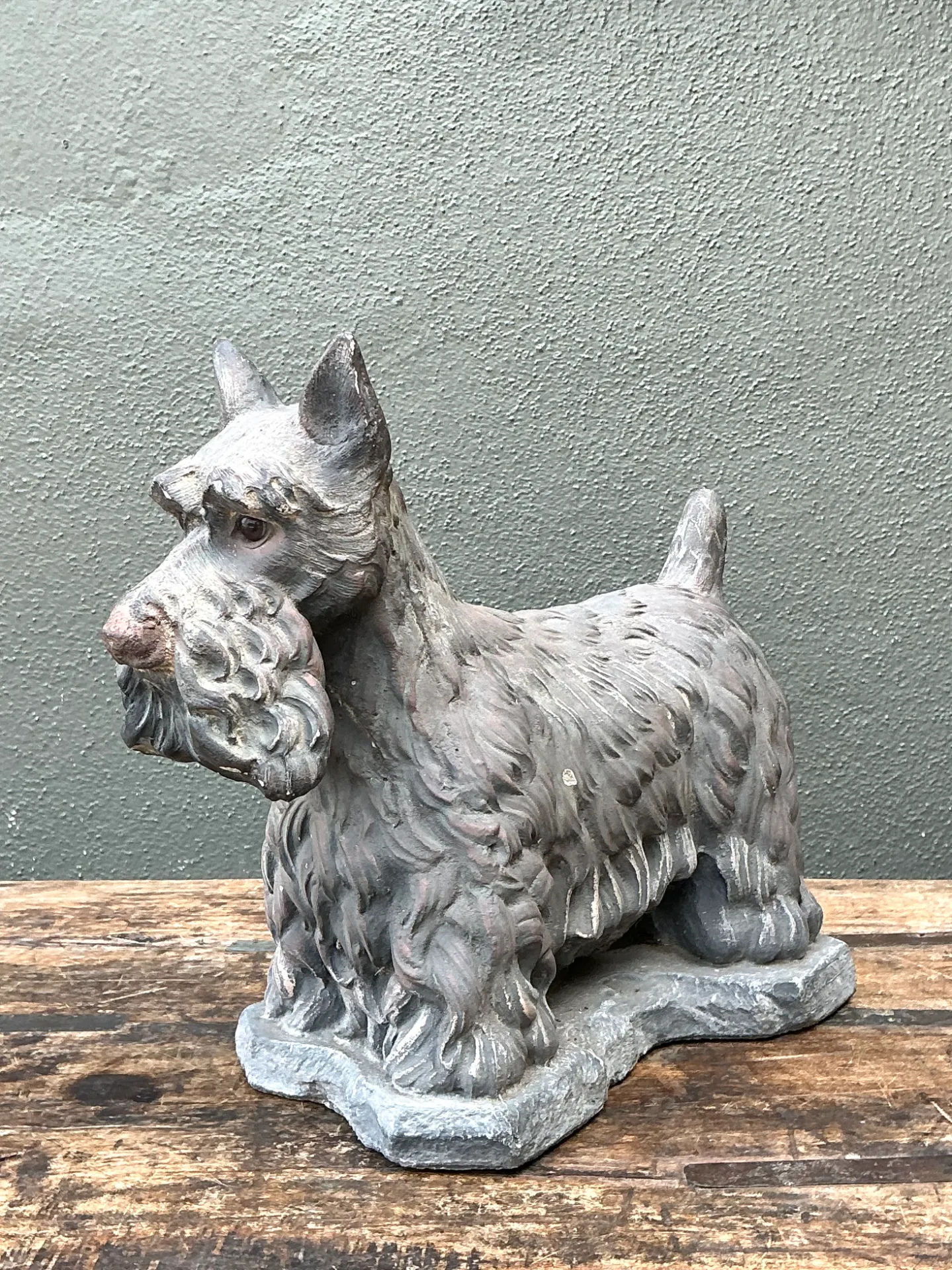 Vintage Cast Cement Scottish Terrier — additional photo 8