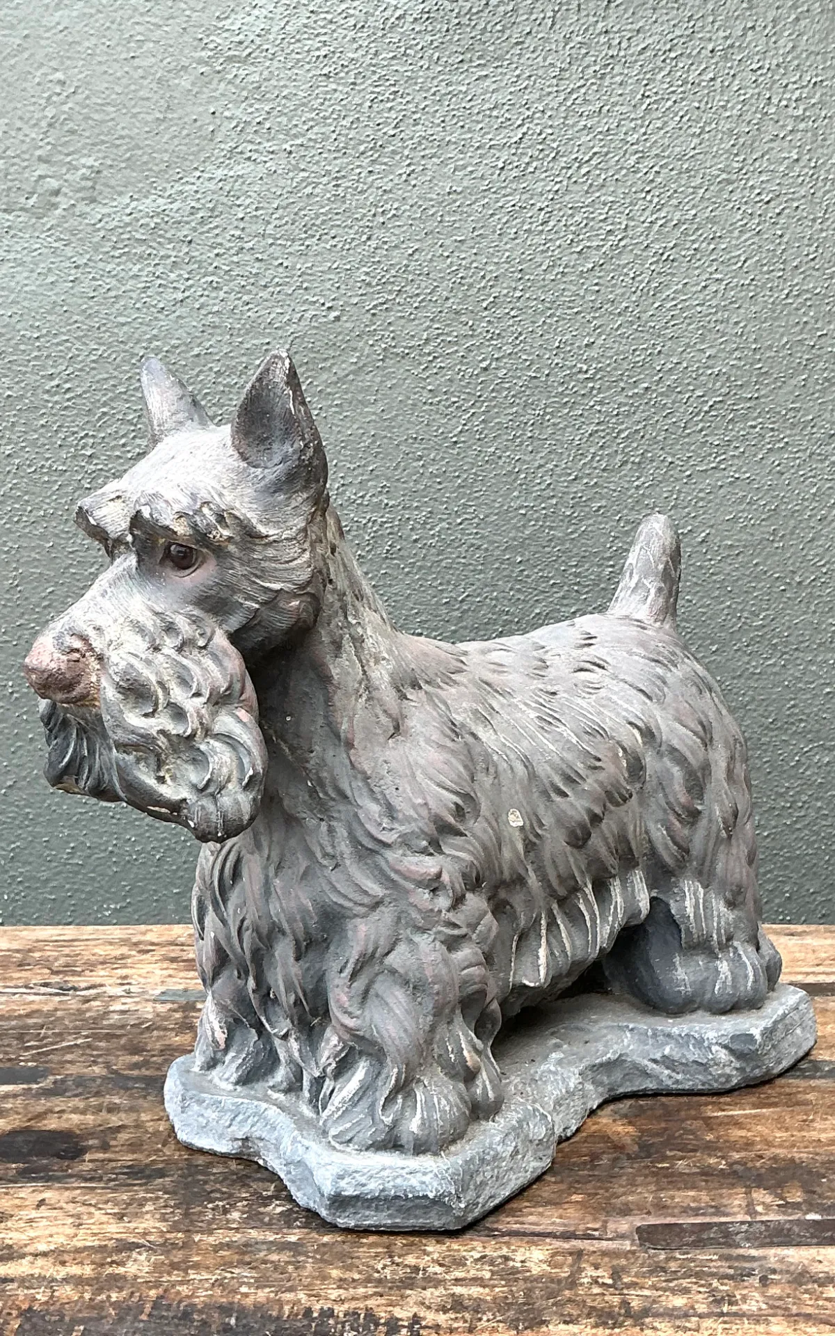 Vintage Cast Cement Scottish Terrier — additional photo 8