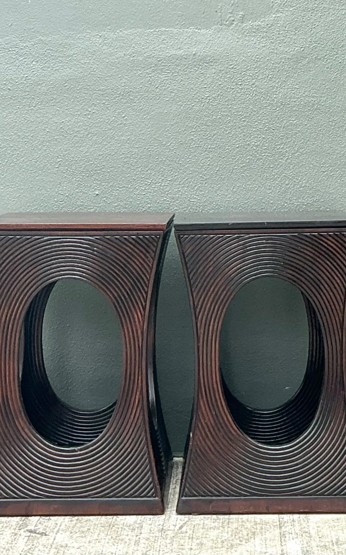 Vintage Pencil Reed Cutout Side Tables - A Pair — additional photo 3