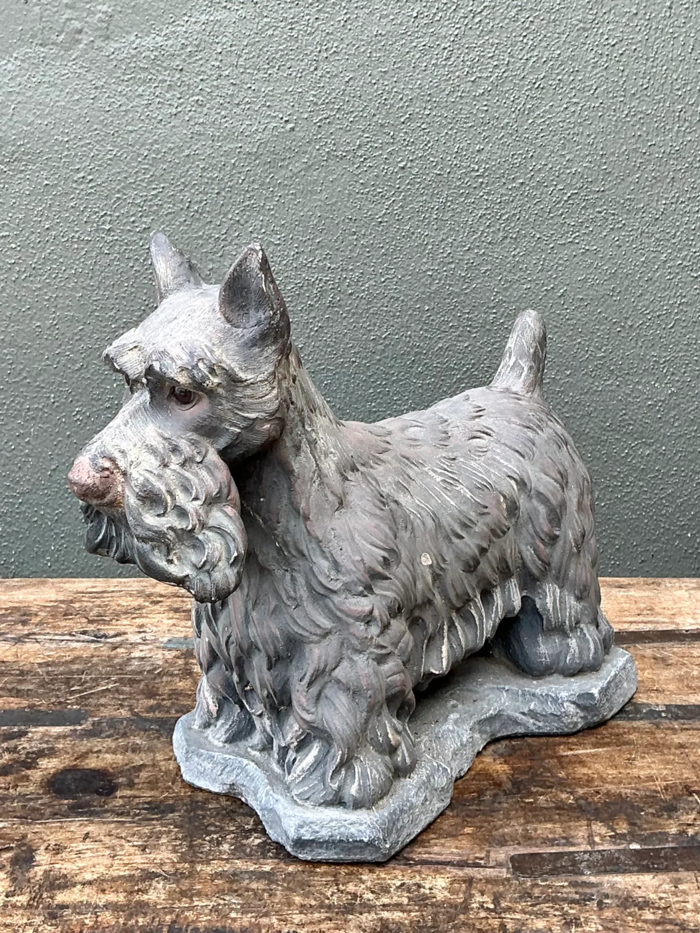Vintage Cast Cement Scottish Terrier — additional photo 3