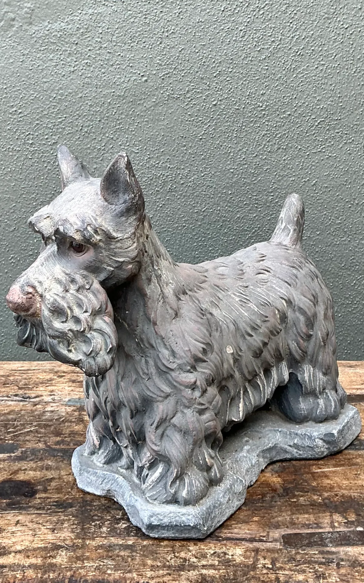 Vintage Cast Cement Scottish Terrier — additional photo 3