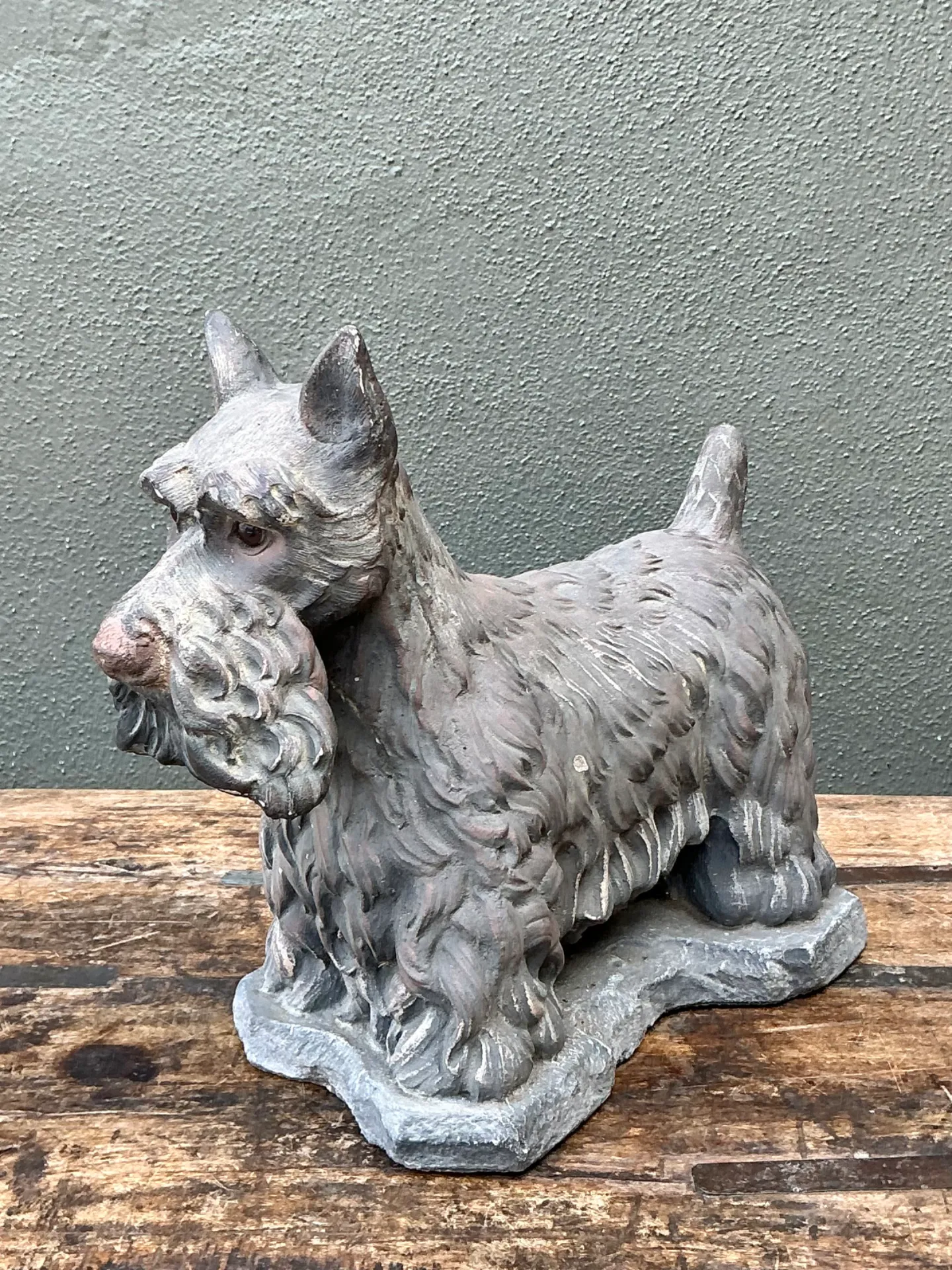 Vintage Cast Cement Scottish Terrier — additional photo 7