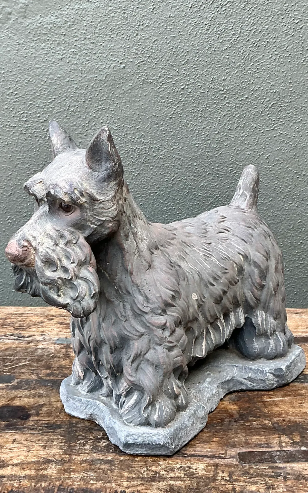 Vintage Cast Cement Scottish Terrier — additional photo 7