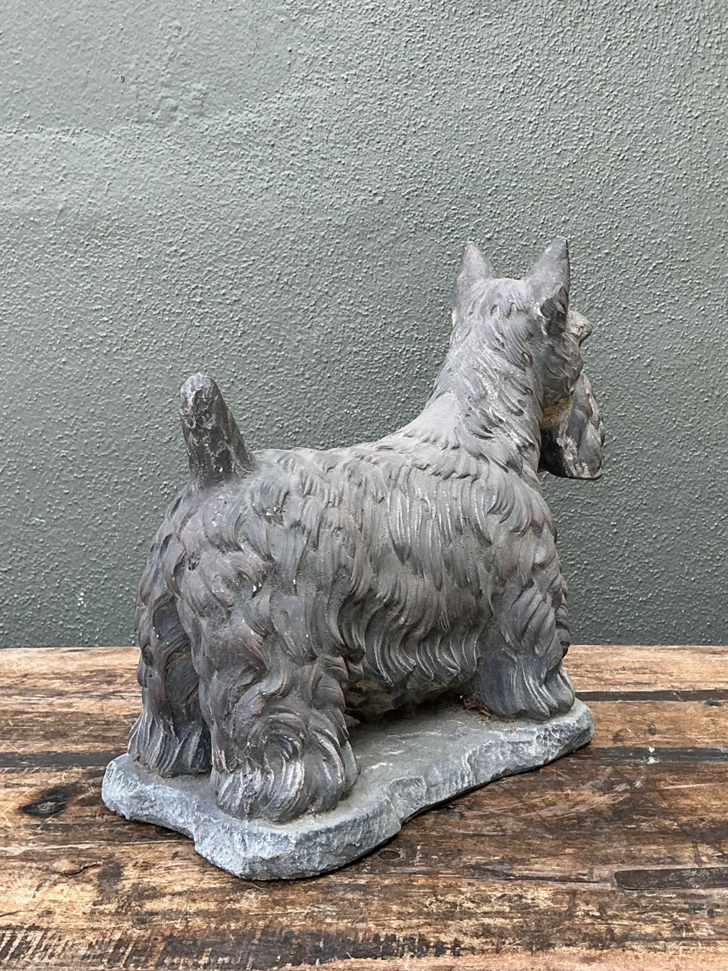 Vintage Cast Cement Scottish Terrier — additional photo 2