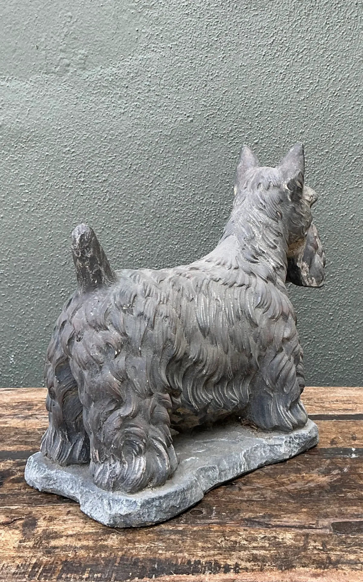 Vintage Cast Cement Scottish Terrier — additional photo 2