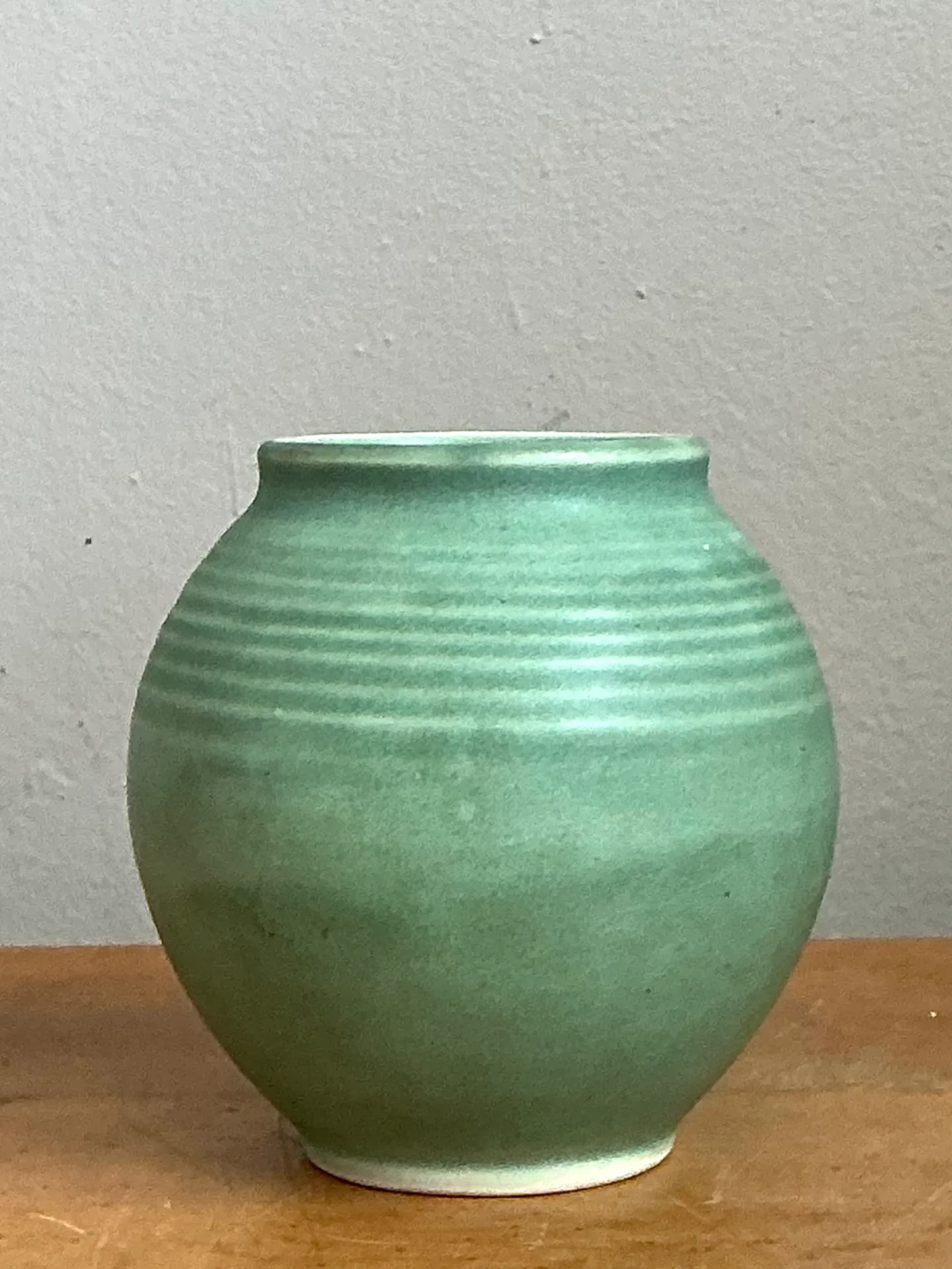 Vintage Green Glazed Ceramic Vase — additional photo 4