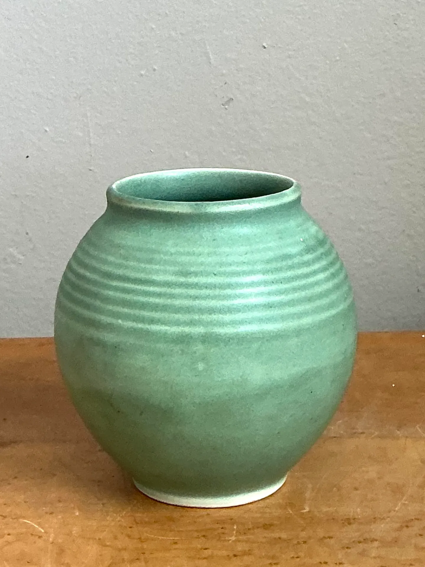 Vintage Green Glazed Ceramic Vase — additional photo 2