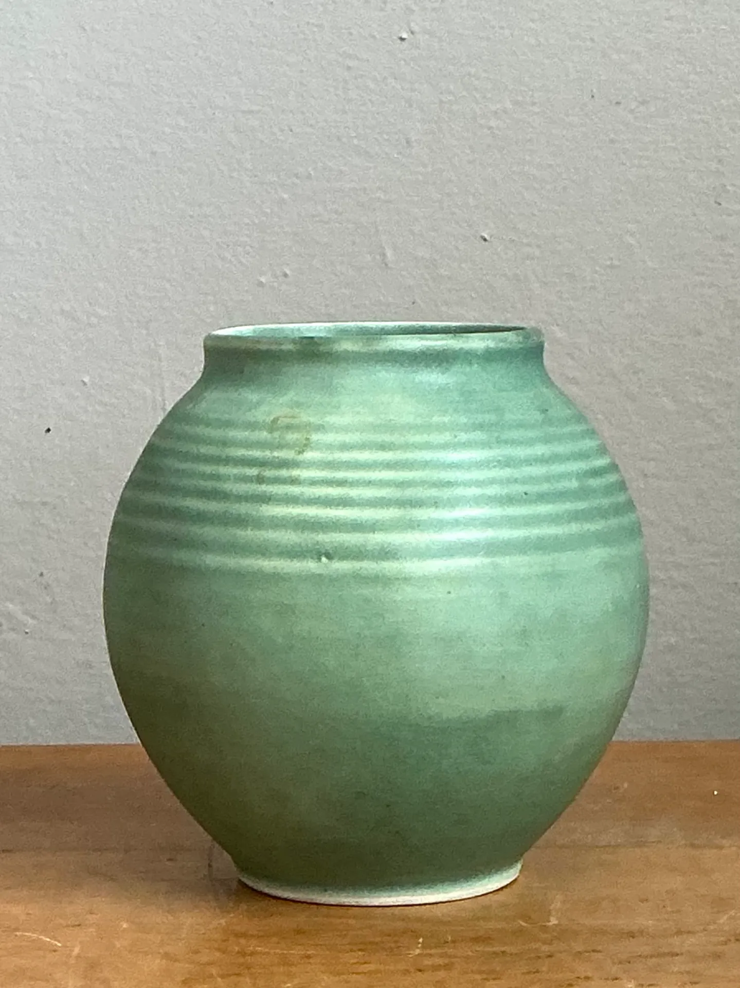 Vintage Green Glazed Ceramic Vase — additional photo 1