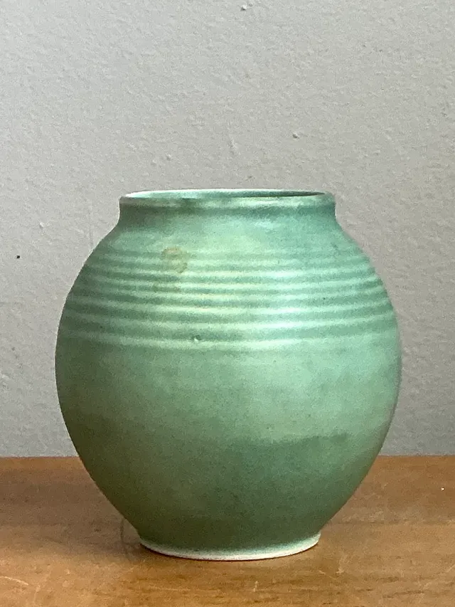 Vintage Green Glazed Ceramic Vase — additional photo 6