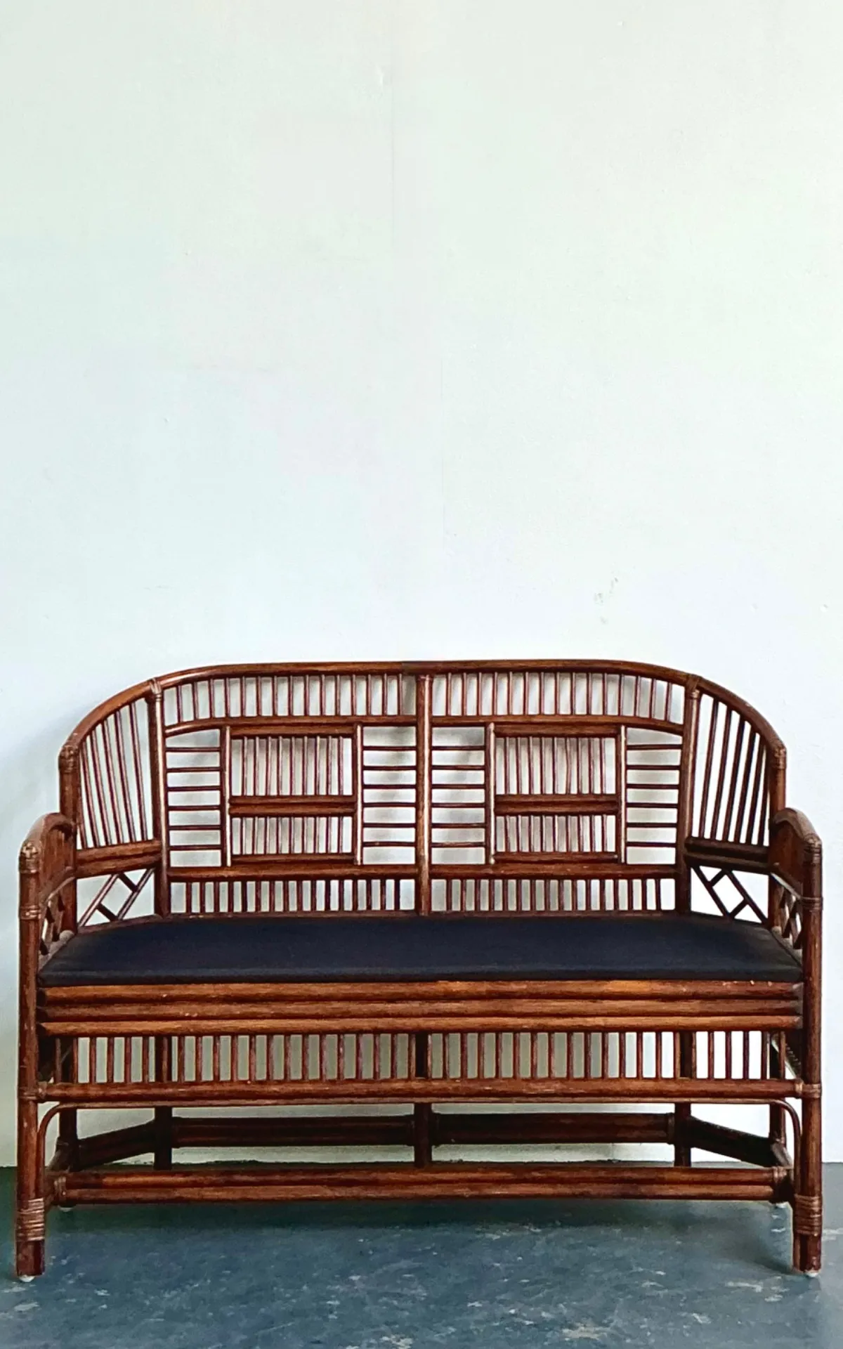 Vintage Brighton Pavillon Rattan Settee - Top view