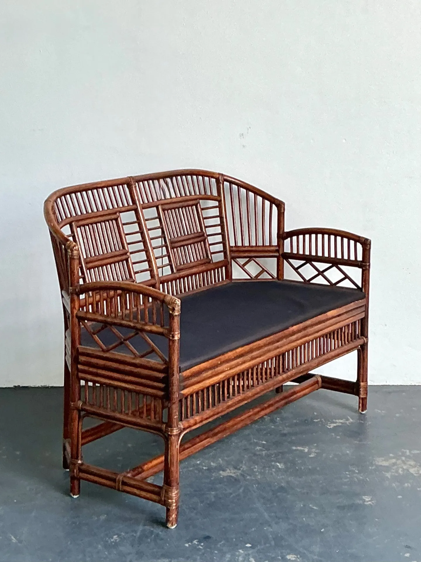 Vintage Brighton Pavillon Rattan Settee — additional photo 5