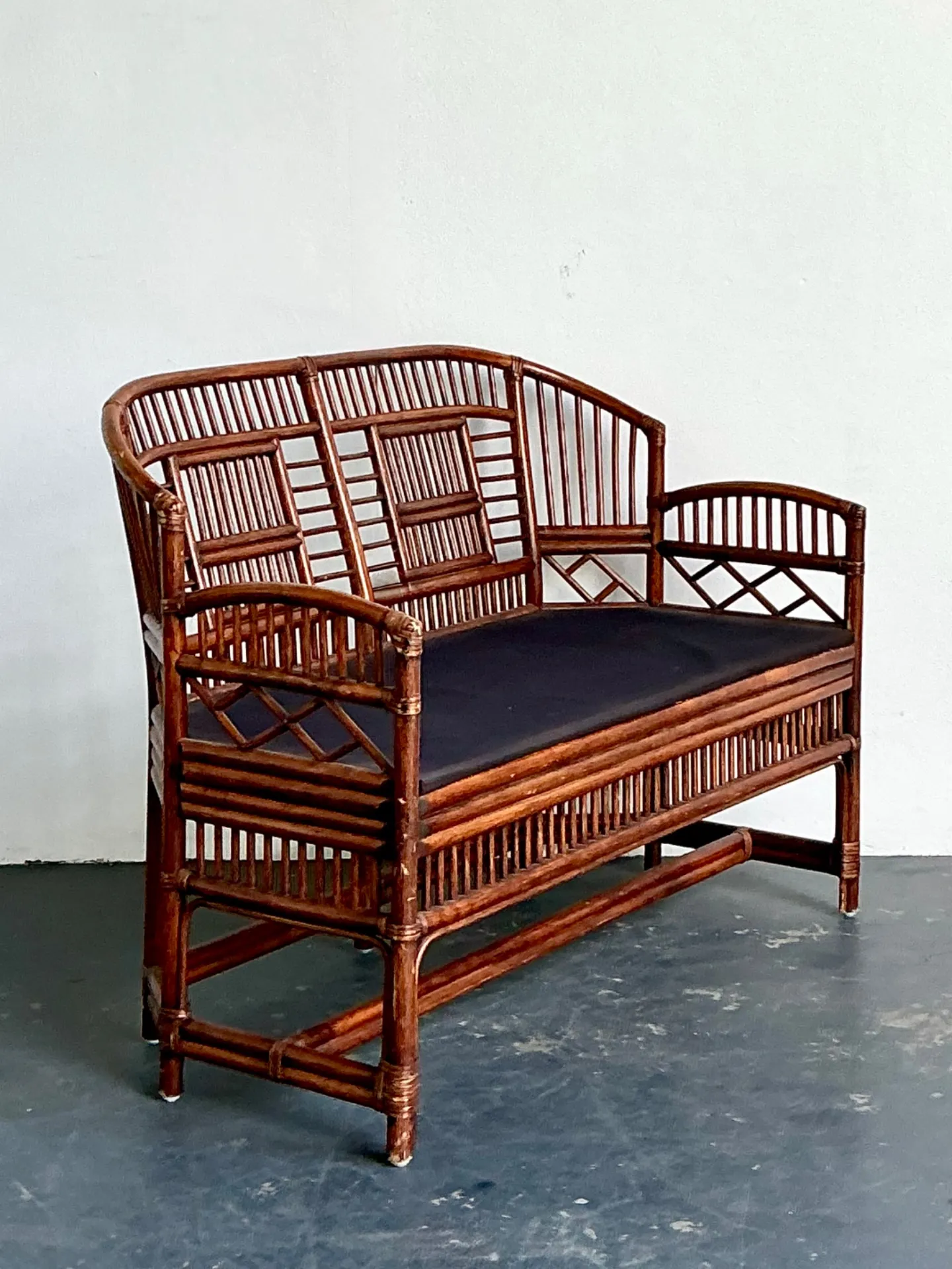 Vintage Brighton Pavillon Rattan Settee — additional photo 3