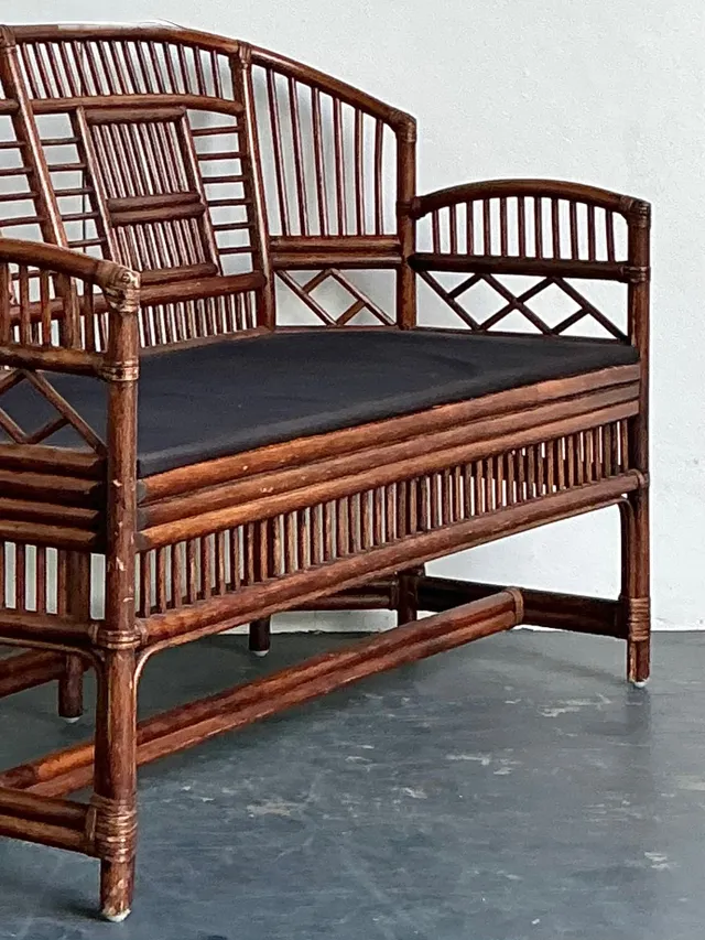 Vintage Brighton Pavillon Rattan Settee — additional photo 1