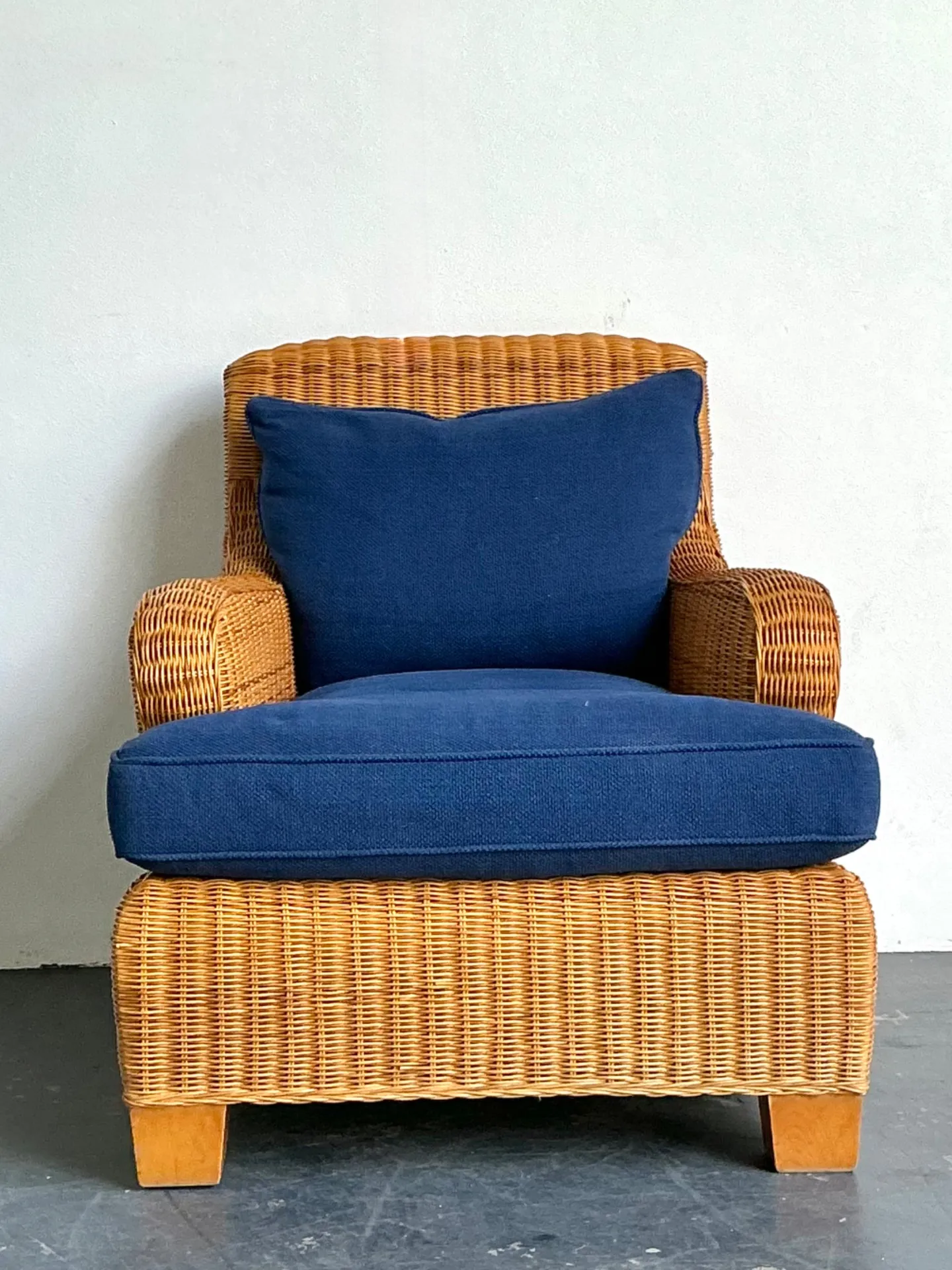 Vintage Ralph Lauren Woven Rattan Lounge Chair — additional photo 8