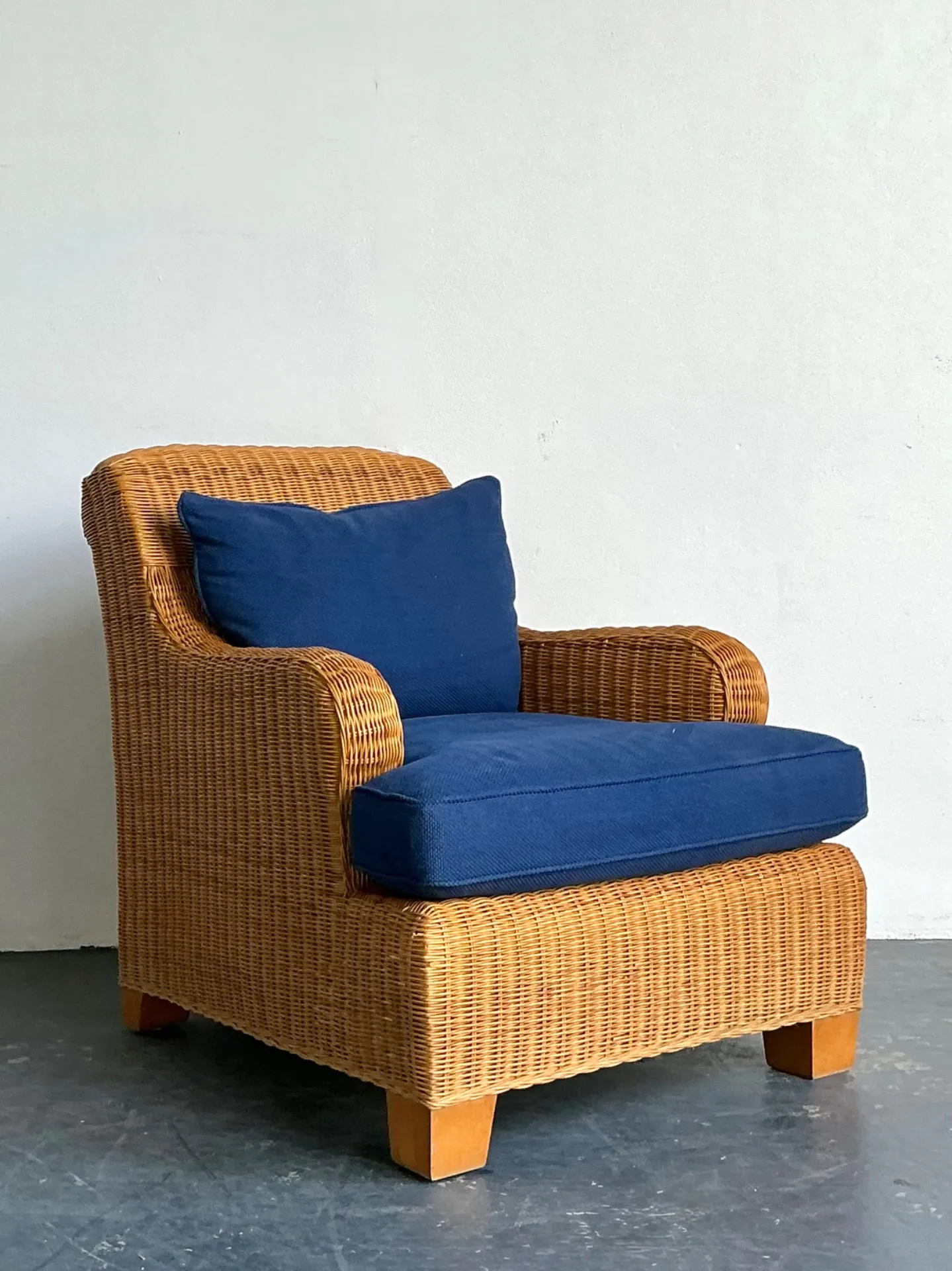 Vintage Ralph Lauren Woven Rattan Lounge Chair — additional photo 4