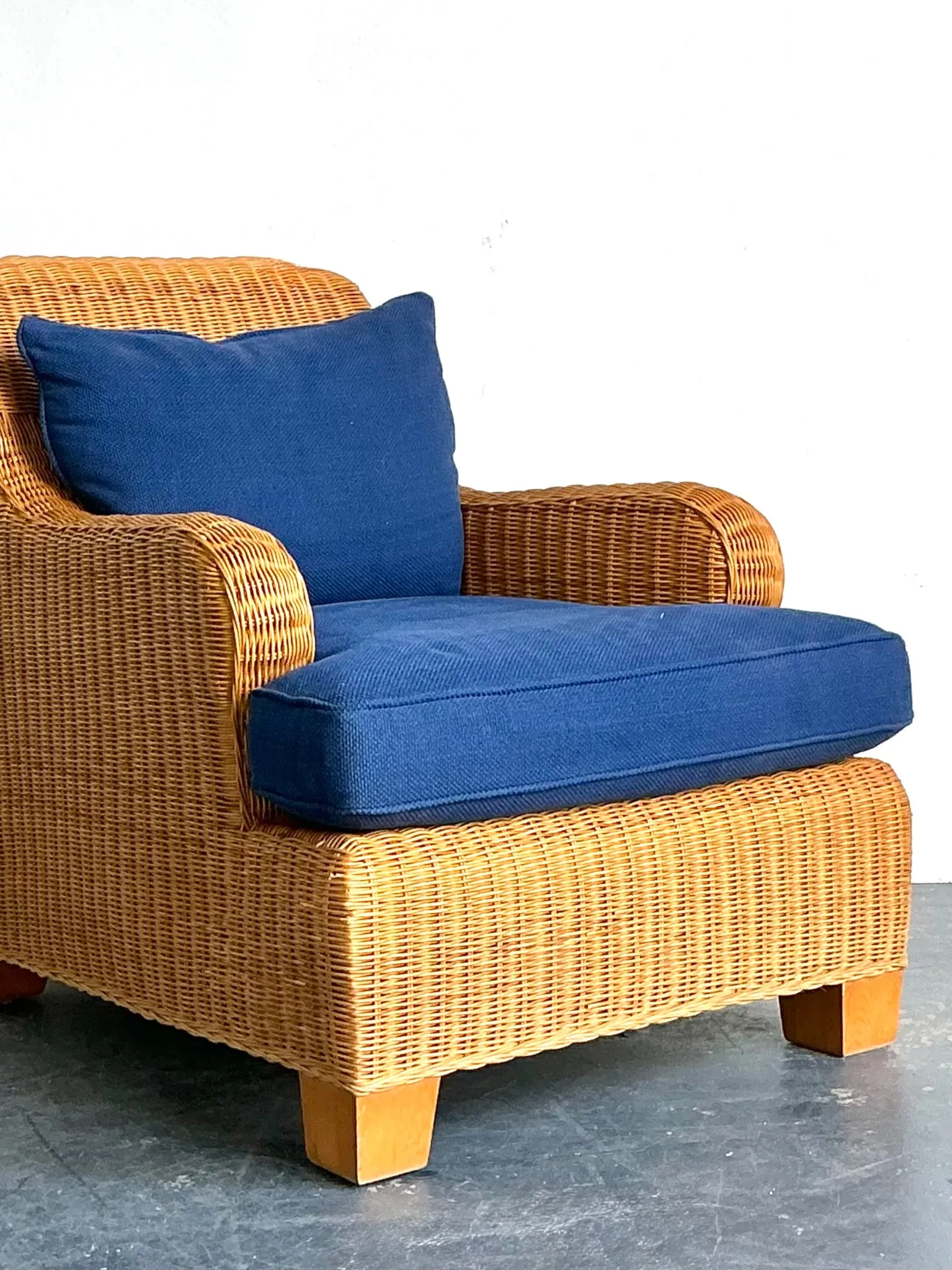 Vintage Ralph Lauren Woven Rattan Lounge Chair — additional photo 7