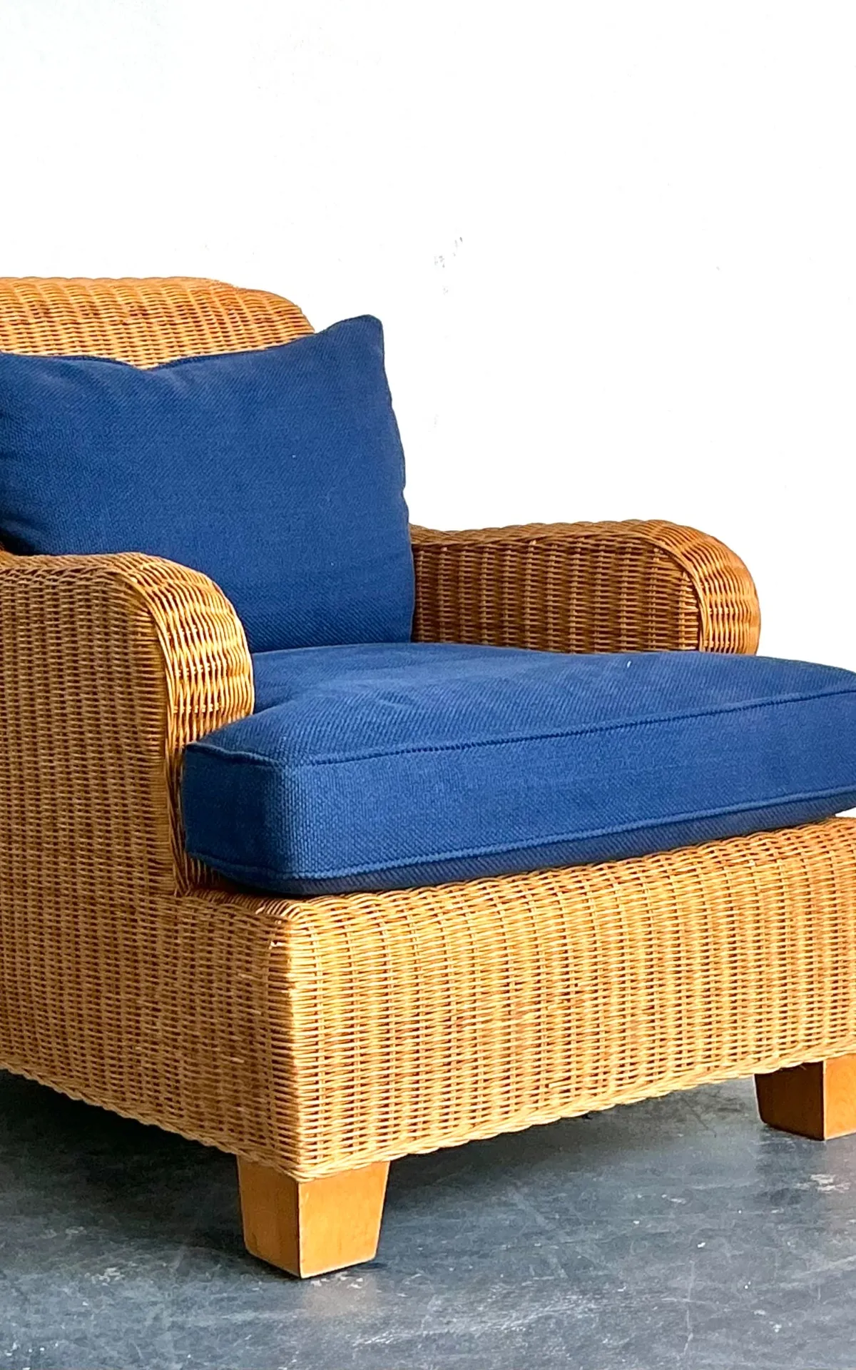Vintage Ralph Lauren Woven Rattan Lounge Chair — additional photo 7