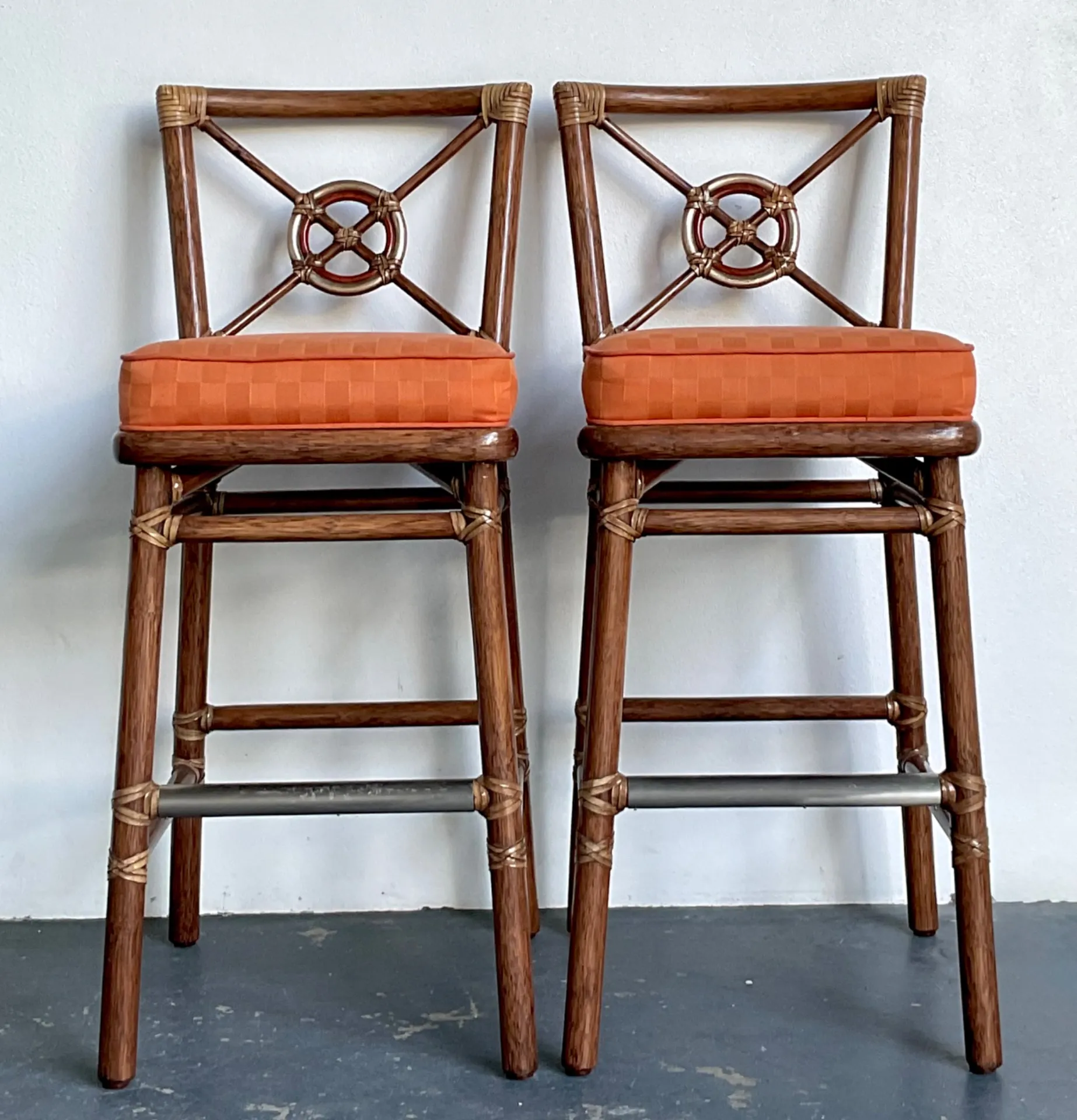 Vintage McGuire Target Back Bar Stools - A Pair — additional photo 4