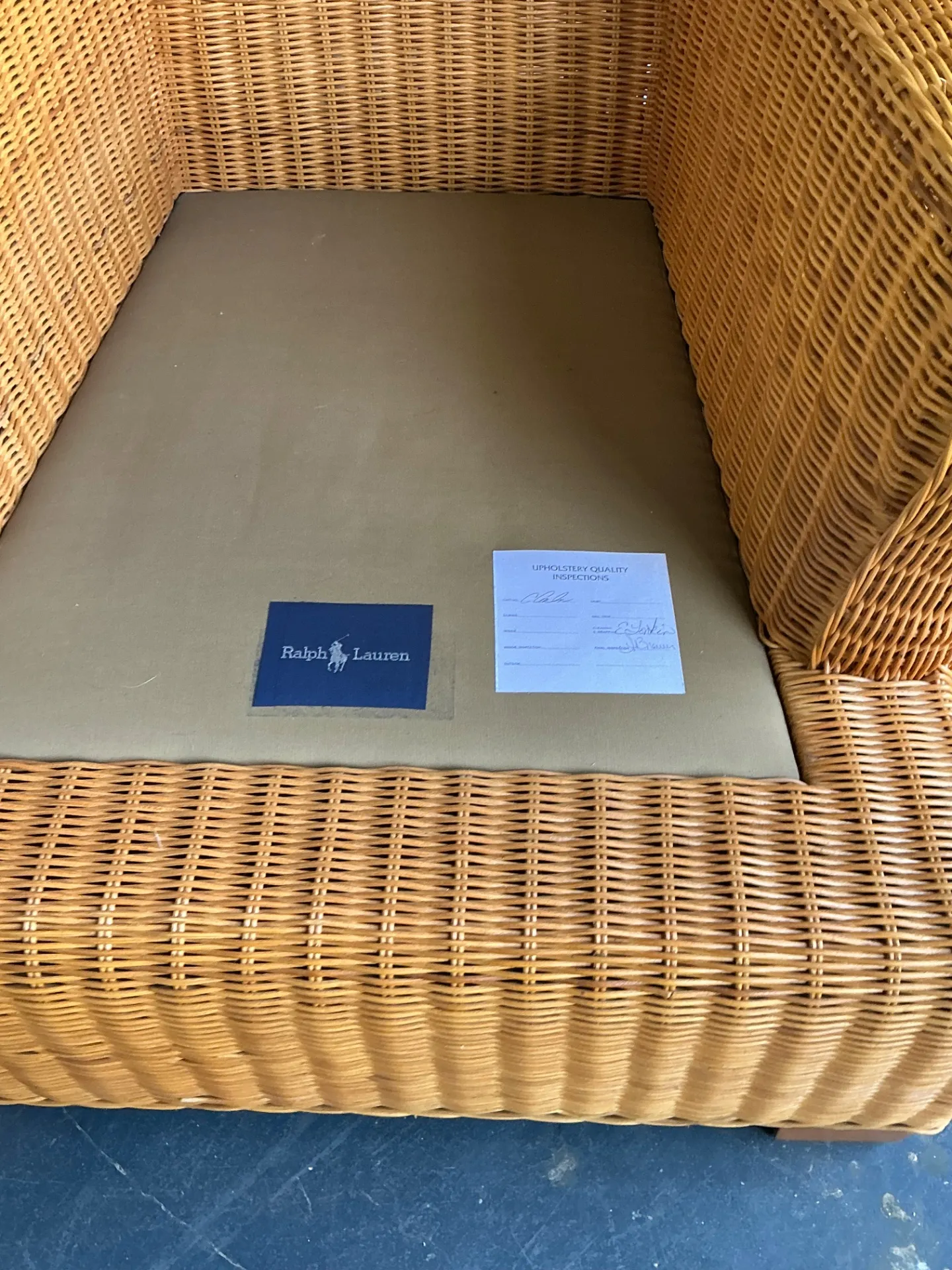 Vintage Ralph Lauren Woven Rattan Lounge Chair — additional photo 2