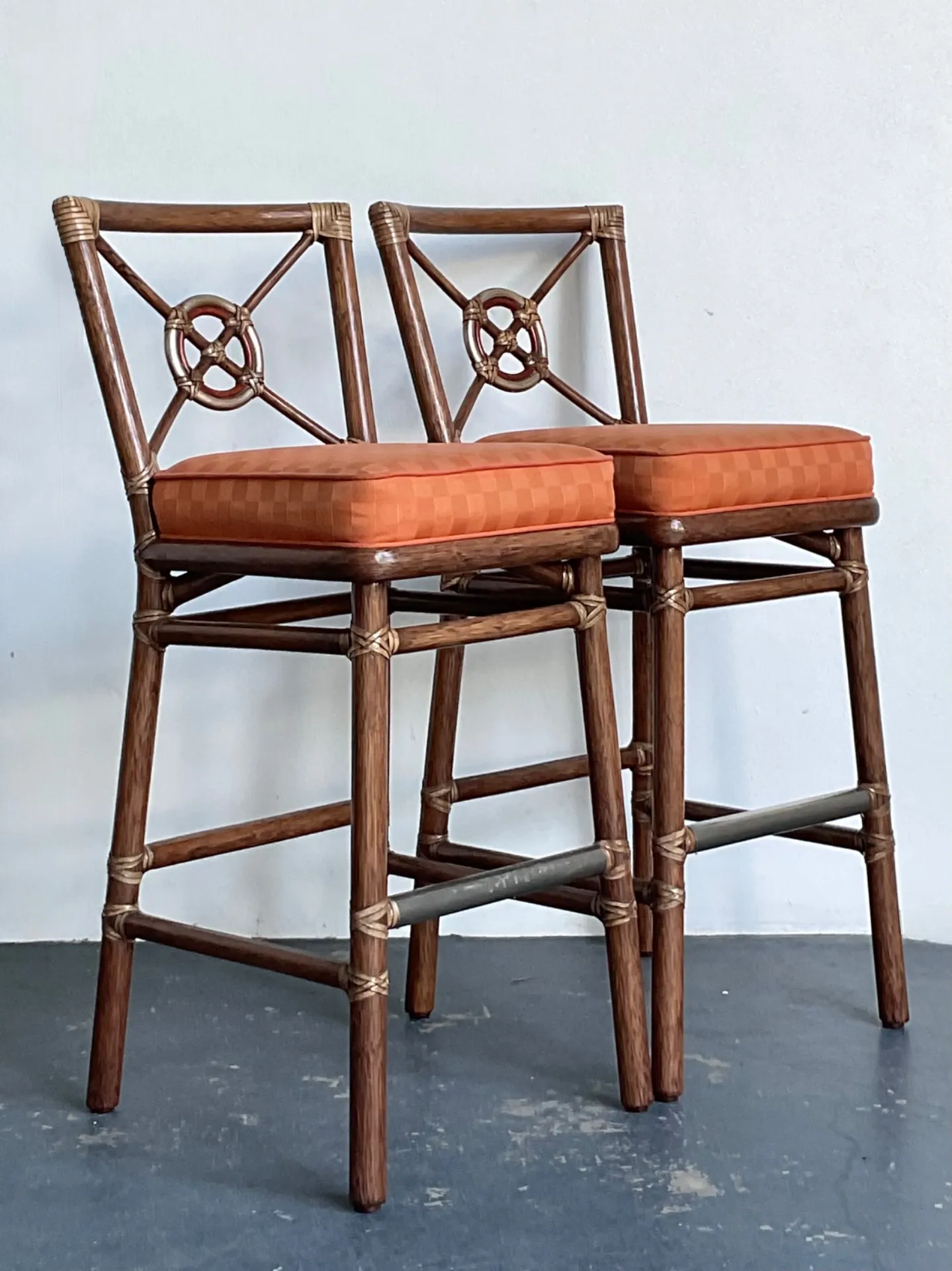 Vintage McGuire Target Back Bar Stools - A Pair — additional photo 8