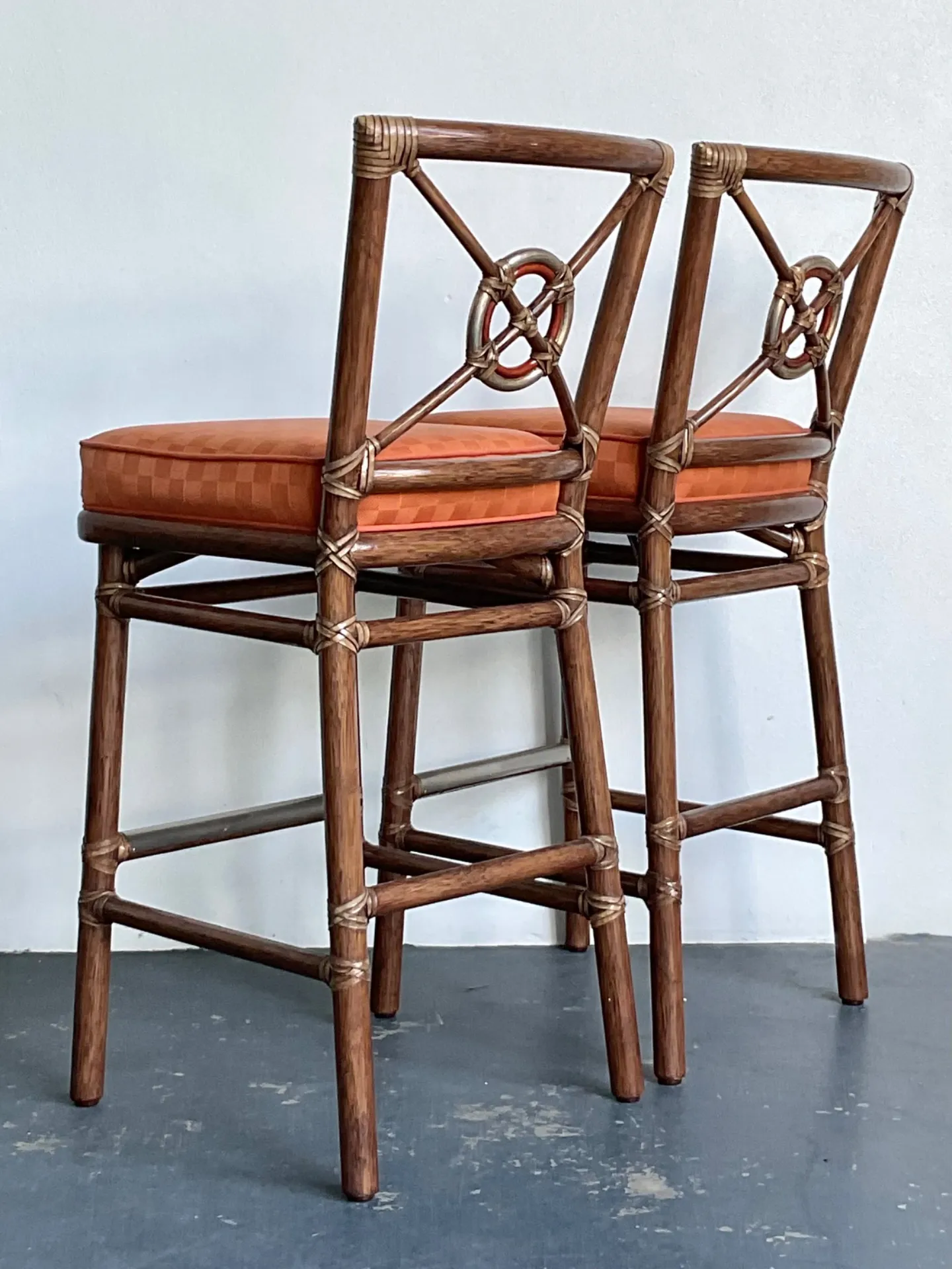 Vintage McGuire Target Back Bar Stools - A Pair — additional photo 3