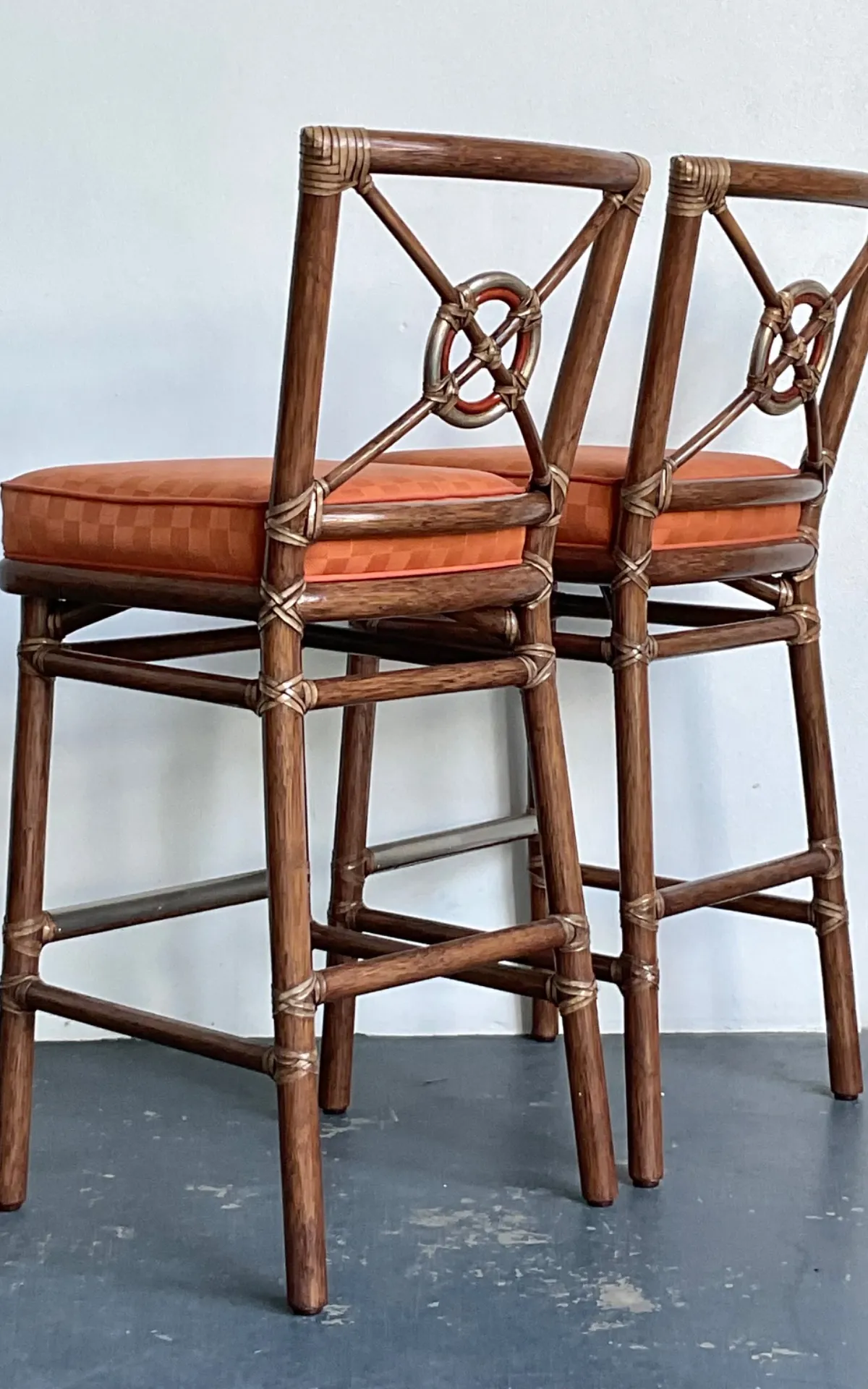 Vintage McGuire Target Back Bar Stools - A Pair — additional photo 3