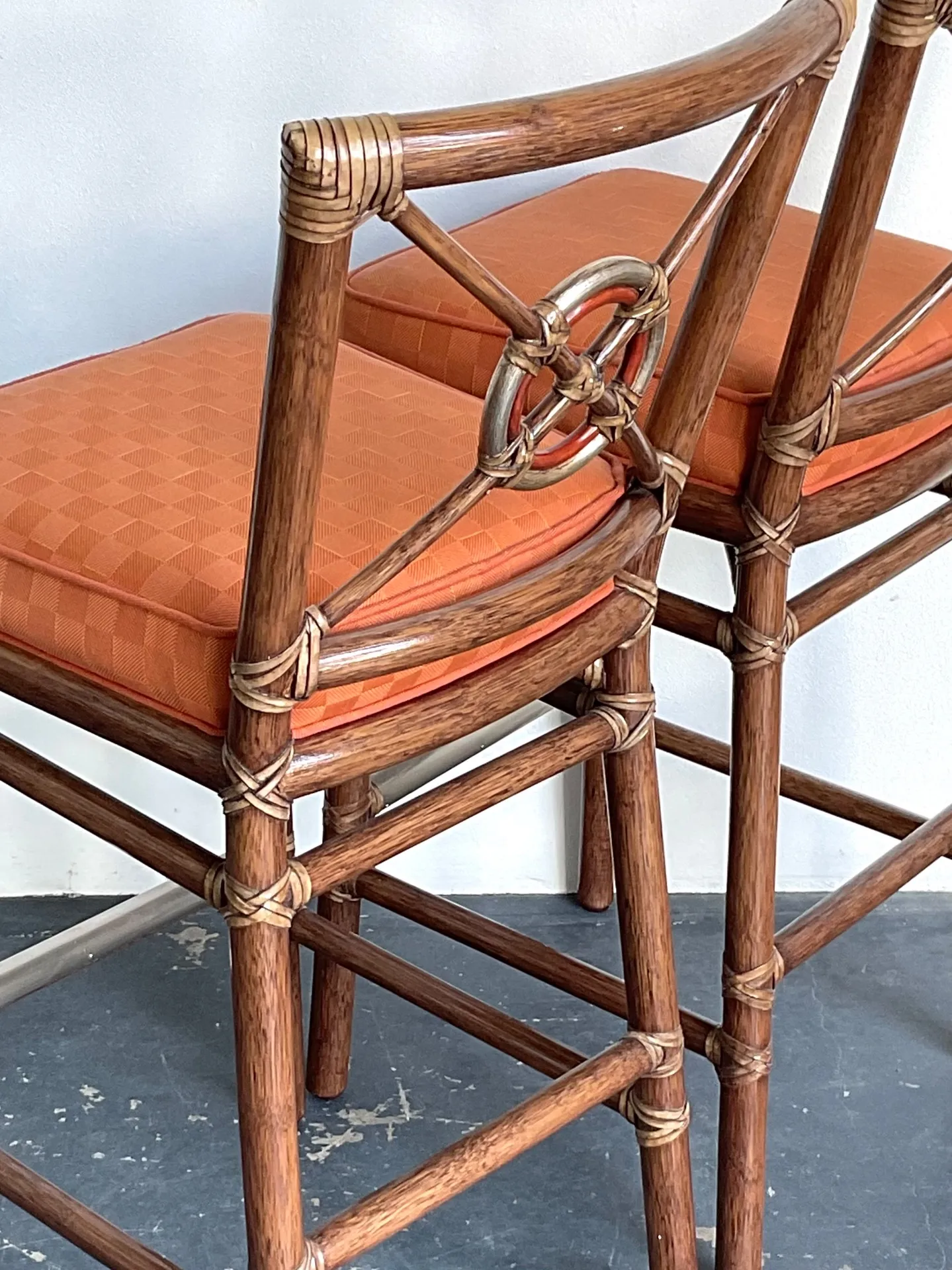 Vintage McGuire Target Back Bar Stools - A Pair — additional photo 1